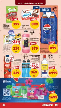 PENNY akciós újság - amely érvényes a következő dátumtól: 2026.07.02. | Oldal: 35 | Termékek: Pepsi, Paradicsomlé, Gin, Citrom