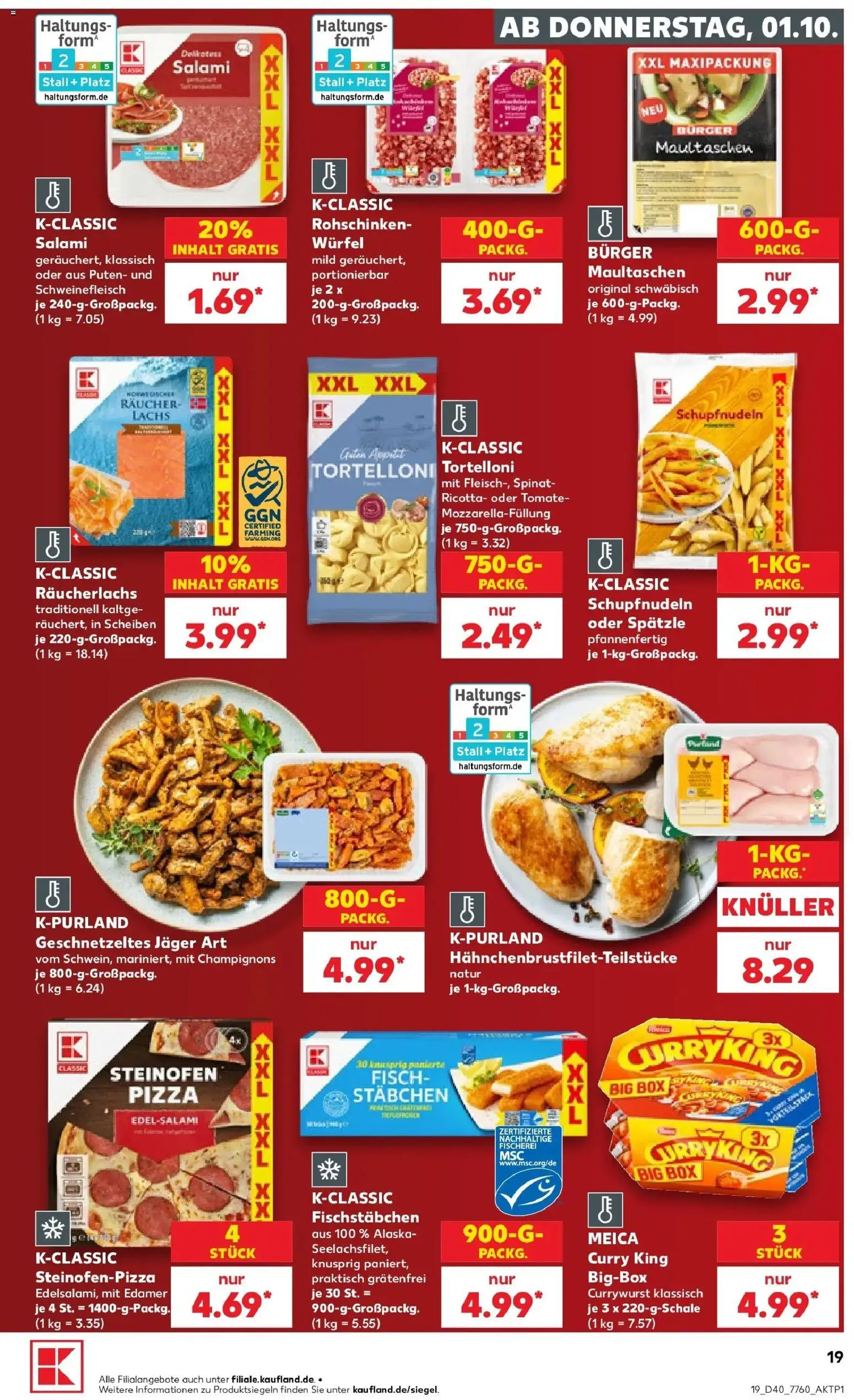 Prospekt Kaufland ab 28.09.2026 » Angebote Online zum Blättern | Seite: 29 | Produkte: Box, Burger, Fischstabchen, Maultaschen