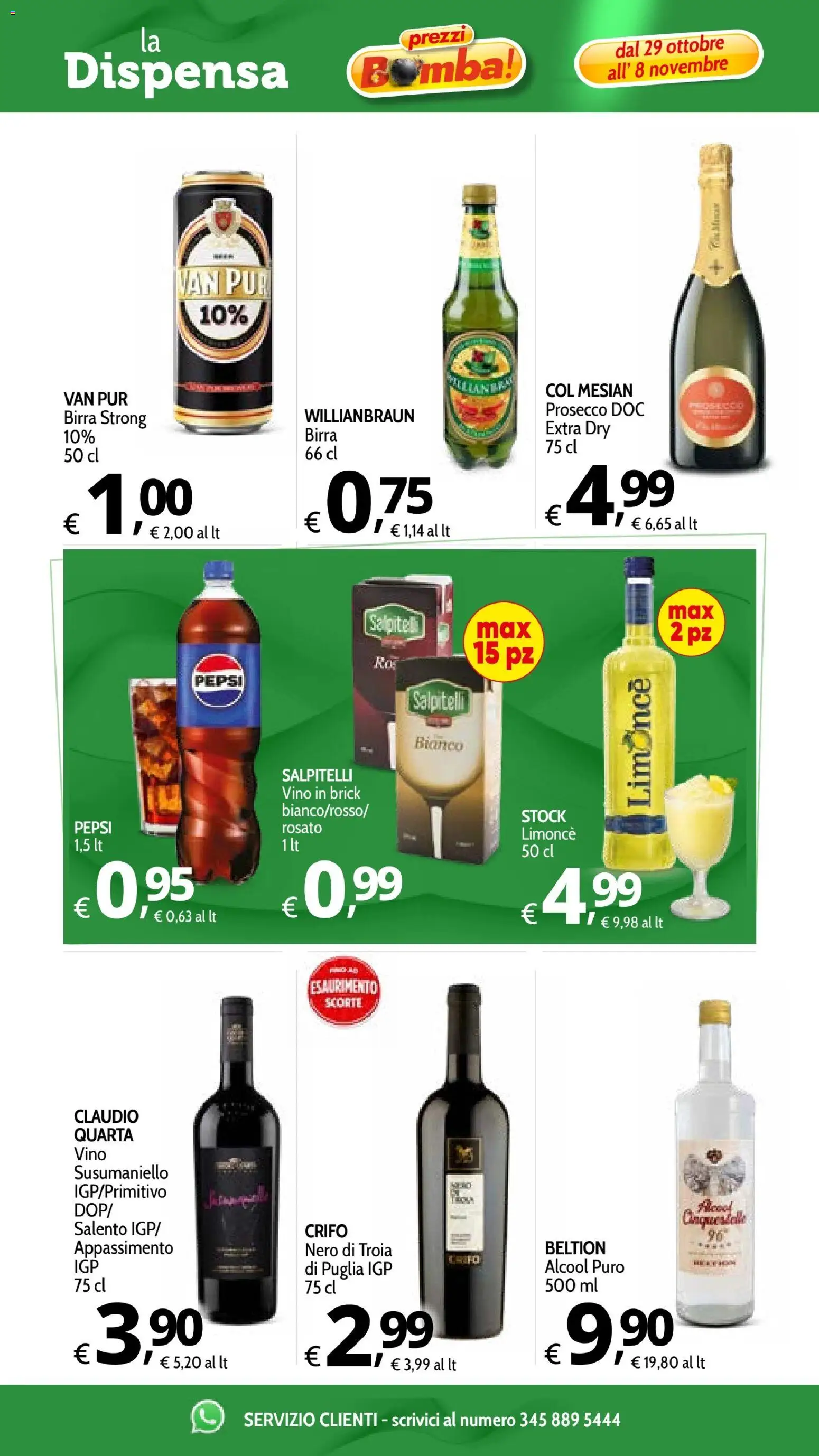 Volantino Primo Prezzo del 29/10/2026 | Pagina: 13 | Prodotti: Birra, Prosecco, Vino, Pepsi