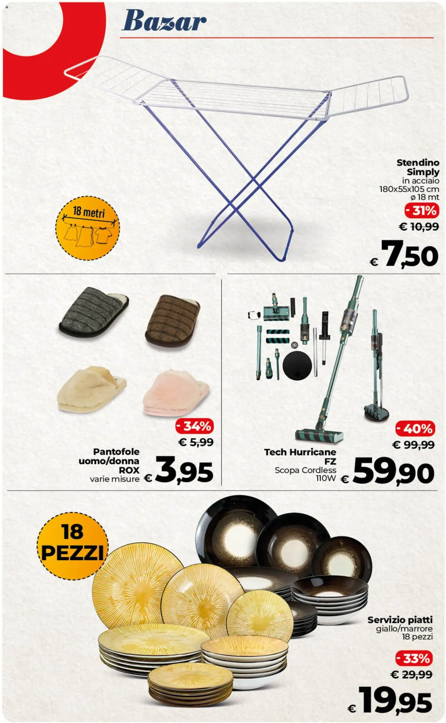 Volantino COOP del 23/10/2026 | Pagina: 42 | Prodotti: Piatti, Pantofole, Scopa, Stendino