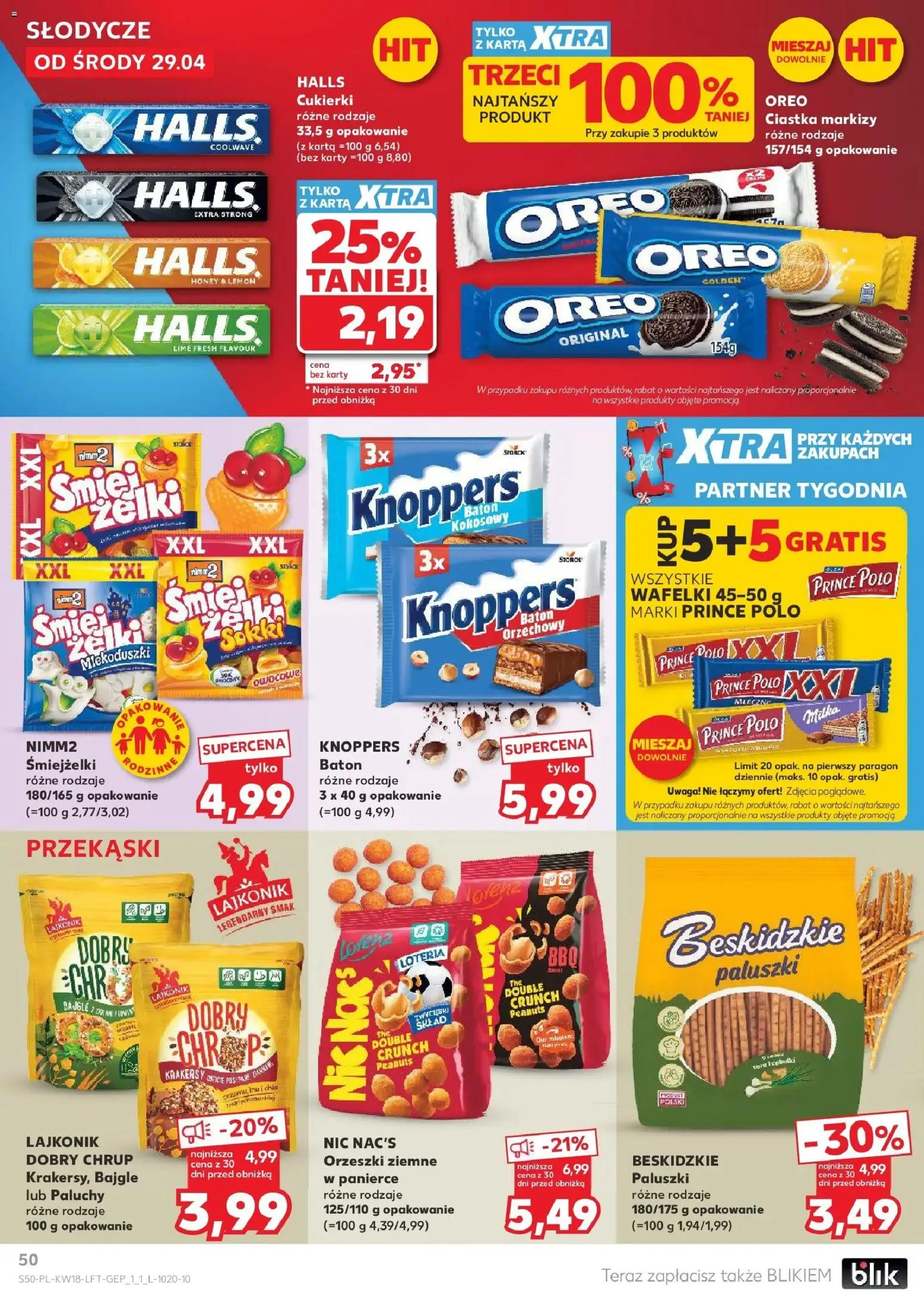 Kaufland - Kaufland Gazetka Tygodnia ważna do 06.05 od 28.04.2026 | Strona: 50 | Produkty: Knoppers, Paluszki, Wafelki, Orzeszki ziemne