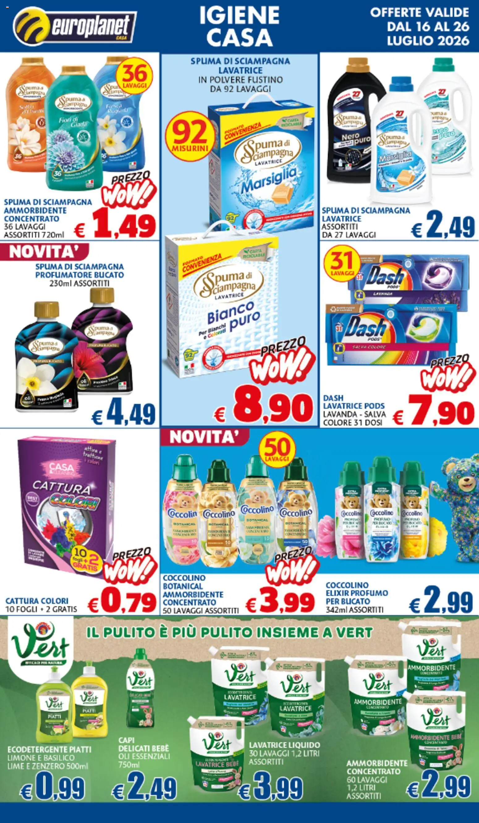 Volantino Europlanet Casa del 16/07/2026 | Pagina: 6 | Prodotti: Ammorbidente, Lime, Basilico, Profumo