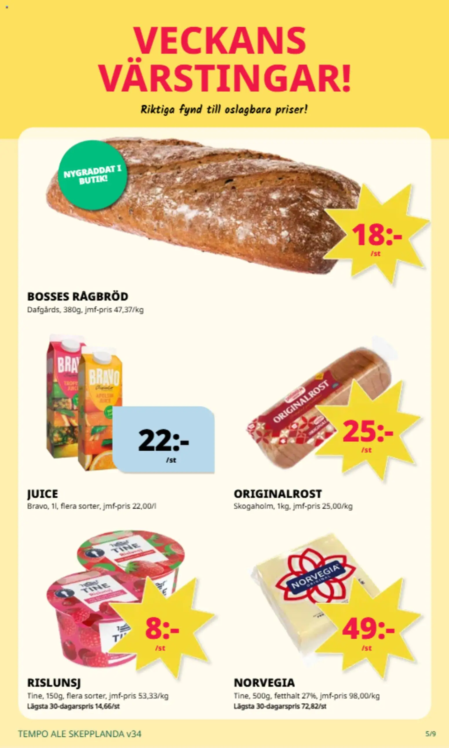 Tempo reklamblad aktuell från 17/08/2026 | Sida: 5 | Produkter: Juice