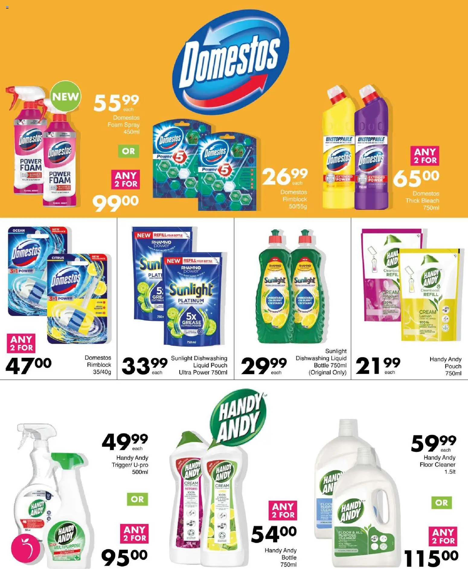 New Save catalogue – valid from 13/08/2026 | Page: 74 | Products: Bleach, Cream, Water, Dishwashing liquid