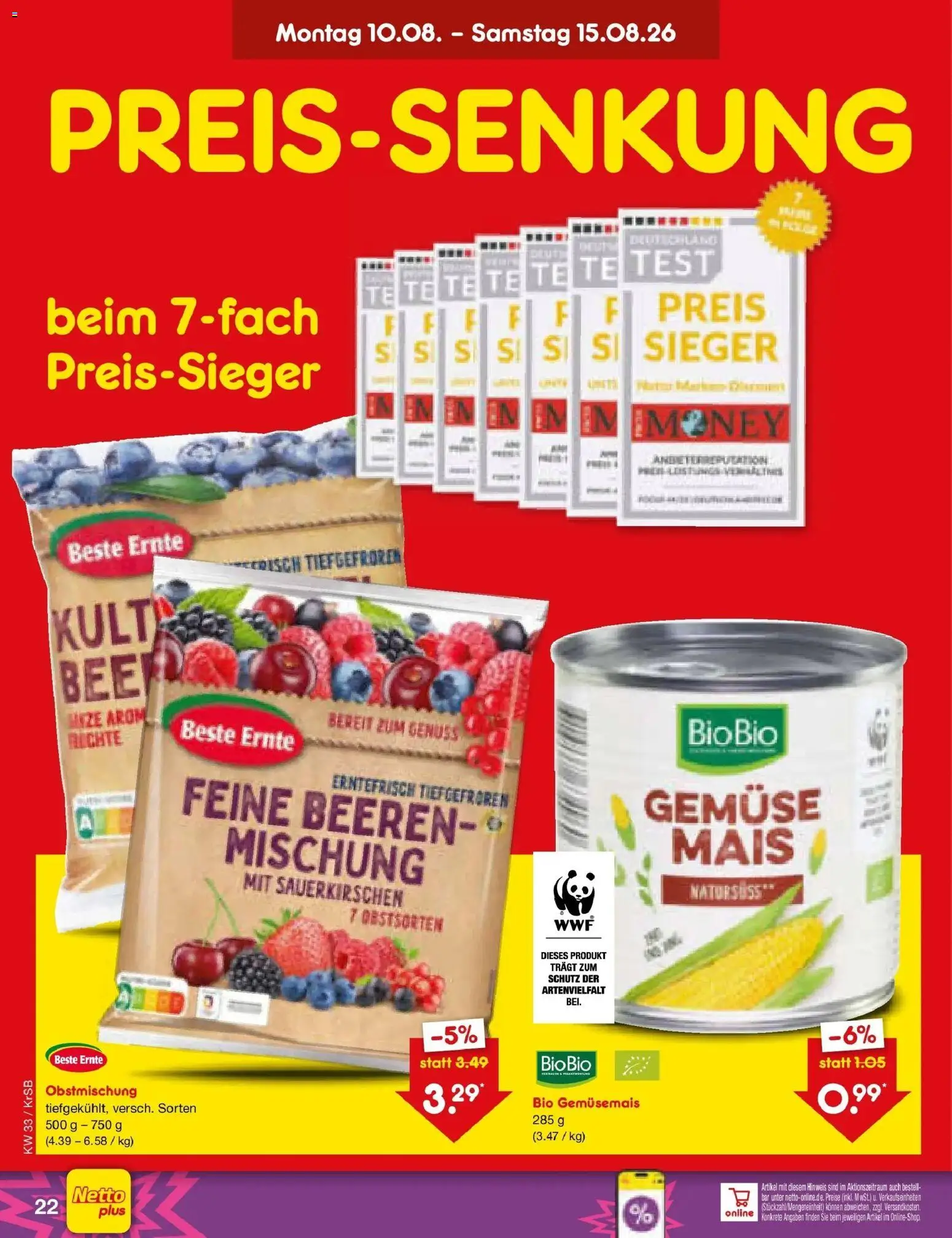 Netto Marken-Discount Prospekt Jüchen (ab 10.08.2026) » Angebote | Seite: 32 | Produkte: Mais, Gemüse