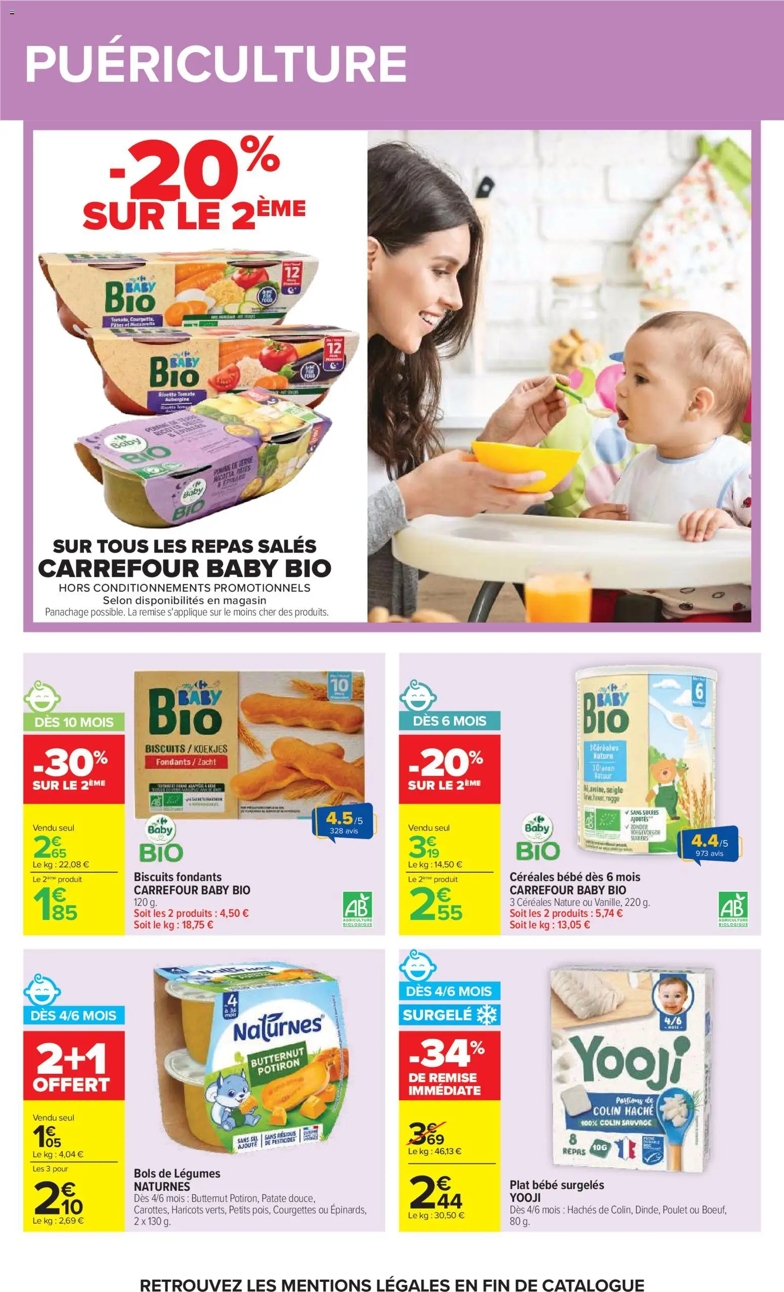 {H1} | Page: 44 | Produits: Potiron, Tomate, Poulet, Céréales bébé