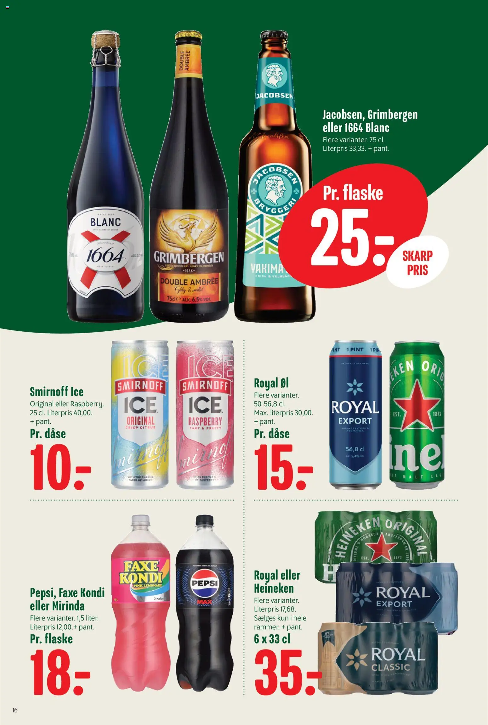 Min Købmand tilbudsavis – gyldig fra 21/08/2026 | Side: 16 | Produkter: Øl, Faxe Kondi, Pepsi