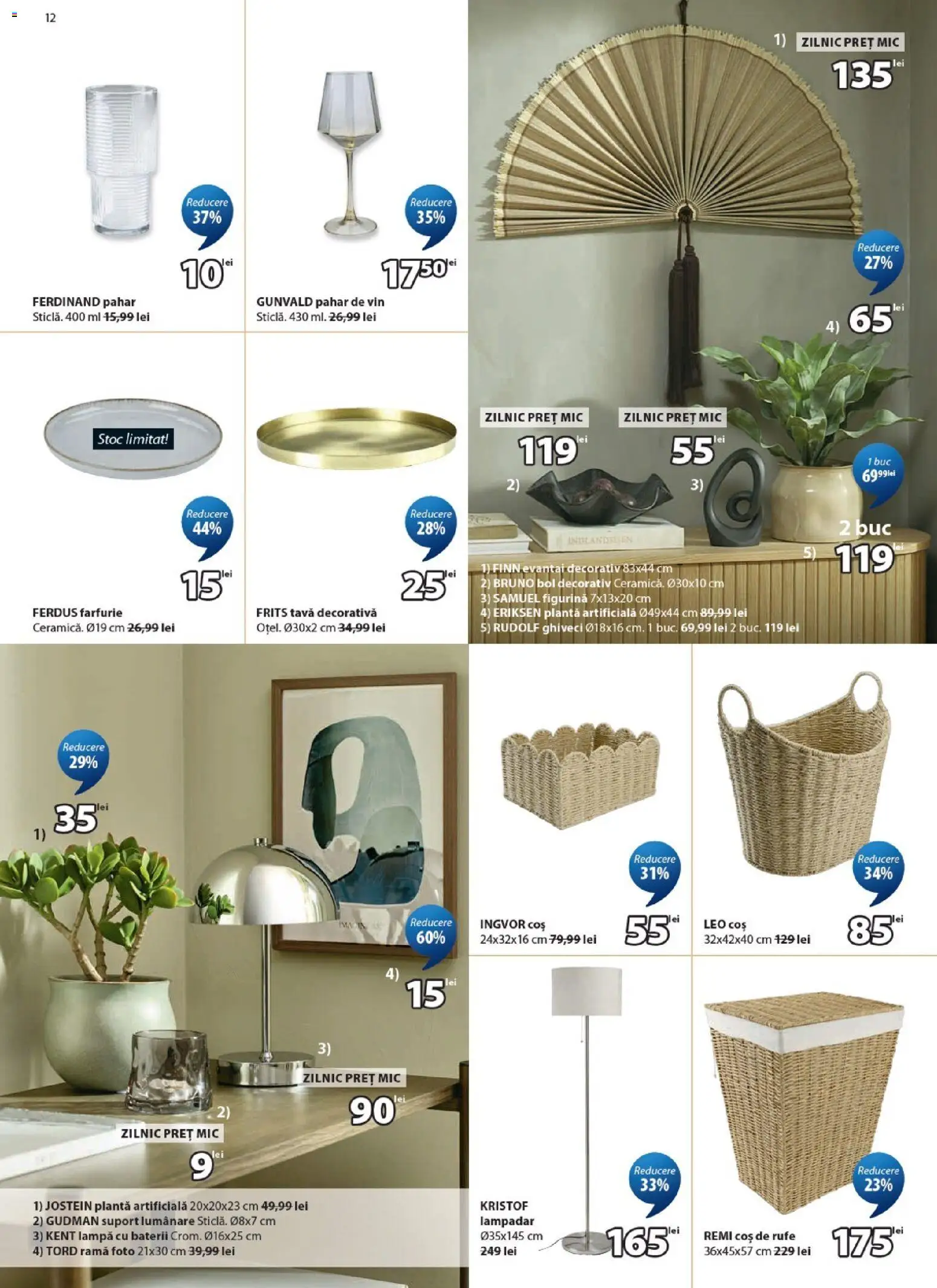 Noul catalog JYSK – valabil de la 04.08.2026 | Pagină: 12 | Produse: Coș De Rufe, Baterii, Ramă foto, Farfurie