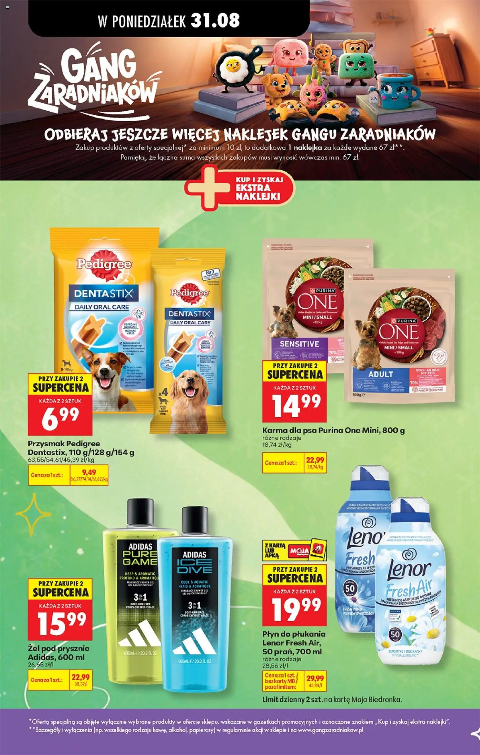 Biedronka Polsko leták od 31.08.2026 | Strana: 52 | Produkty: Lenor, Purina, Pedigree, Purina one