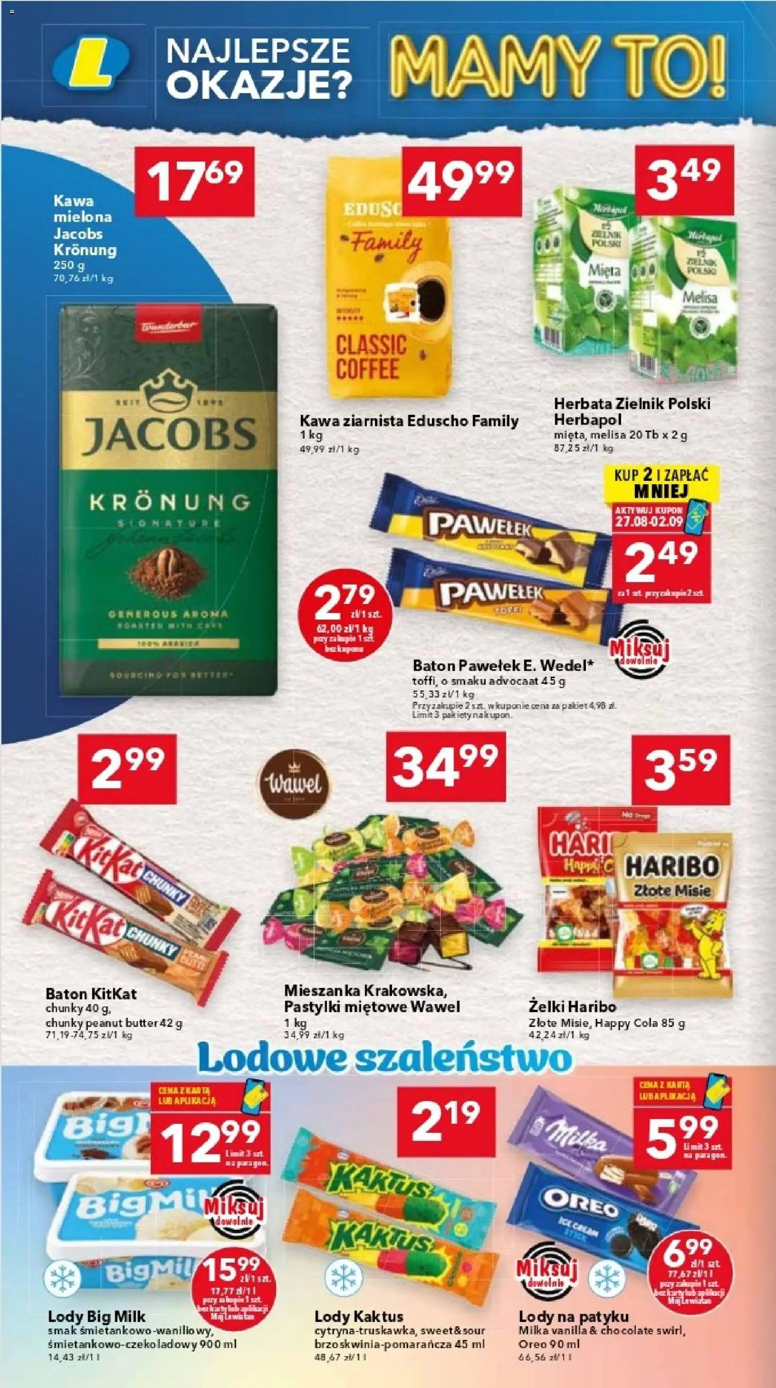 Lewiatan gazetka - Katowice od 27.08.2026 | Strona: 6 | Produkty: Oreo, Mięta, Baton, Lody Kaktus