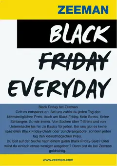 Zeeman Black Friday Ankündigung ab 16.10.2026 gültig