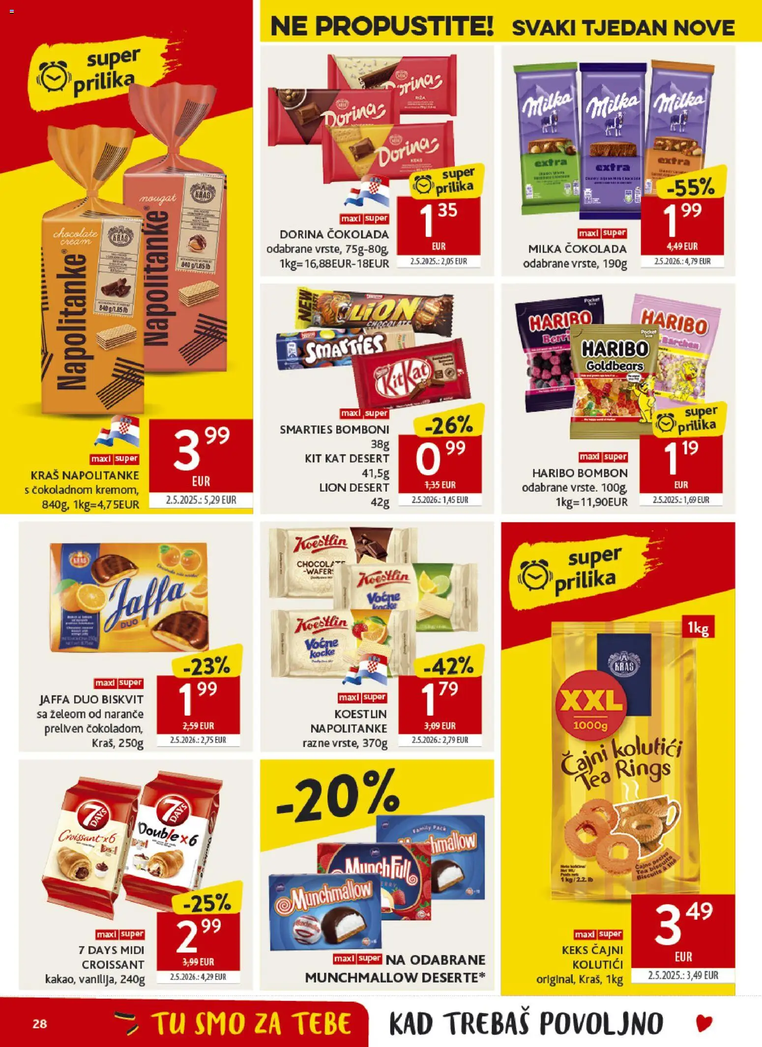 Konzum HR akciós ujság - amely érvényes a következő dátumtól: 2026.07.01. | Oldal: 28 | Termékek: Croissant, Tea