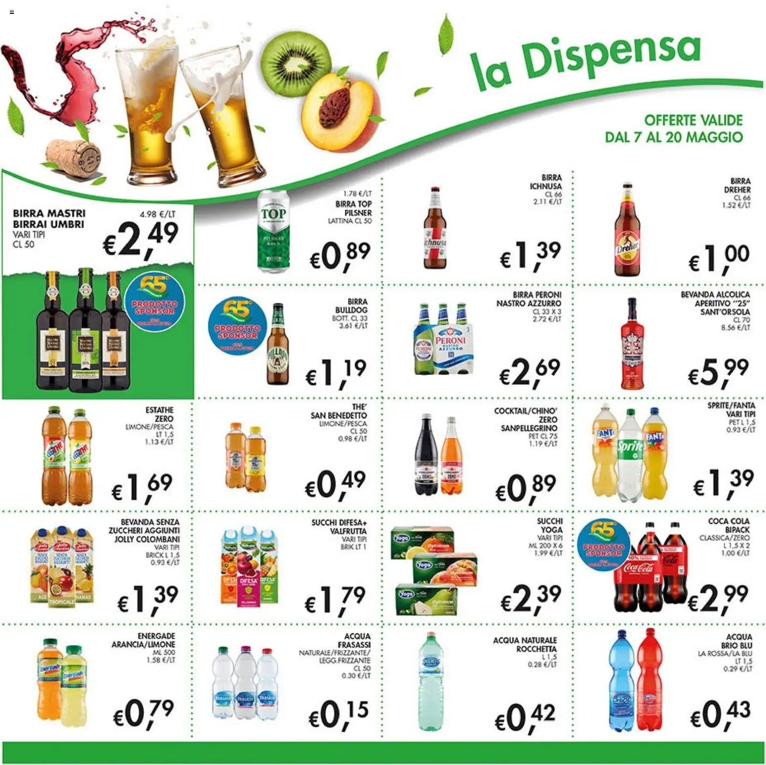 Volantino Coal del 07.05.2026 | Pagina: 18 | Prodotti: Birra, Top, Acqua naturale, Coca Cola