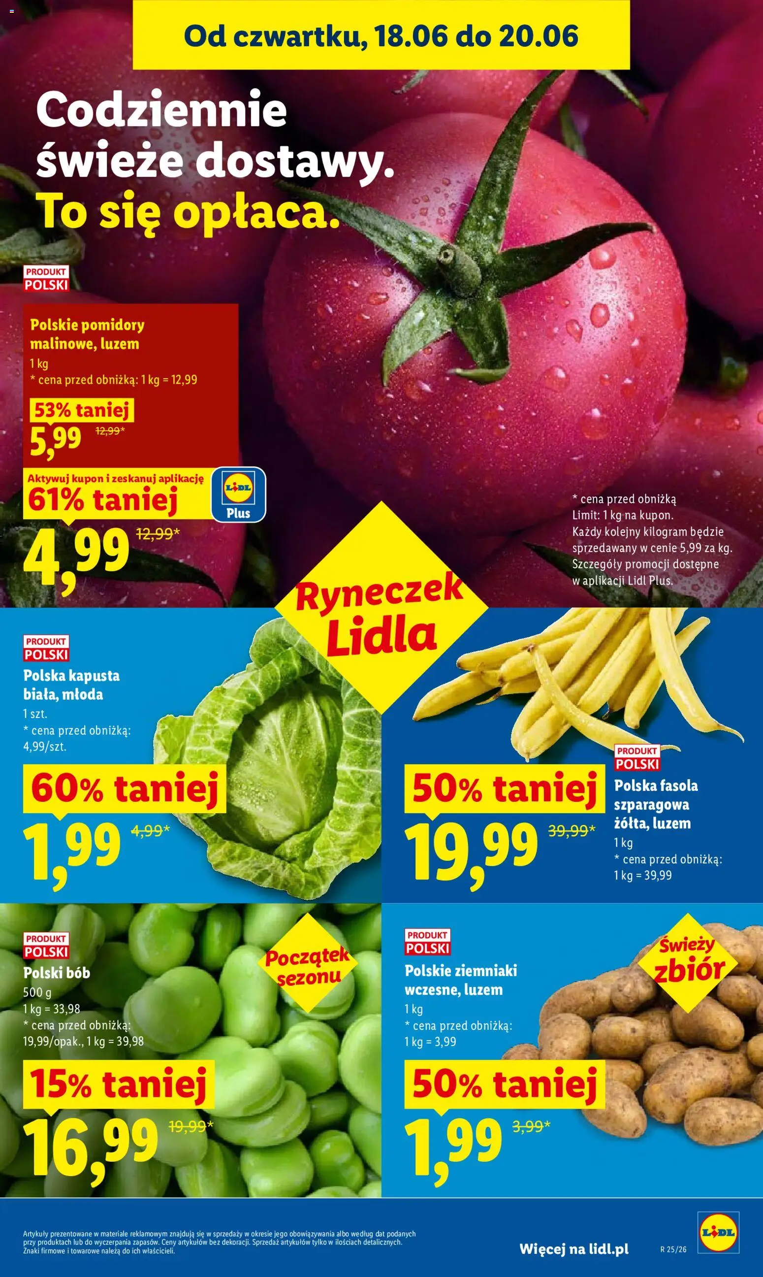 Lidl gazetka od 18.06.2026 | Strona: 37 | Produkty: Kapusta, Bób, Pomidory, Ziemniaki