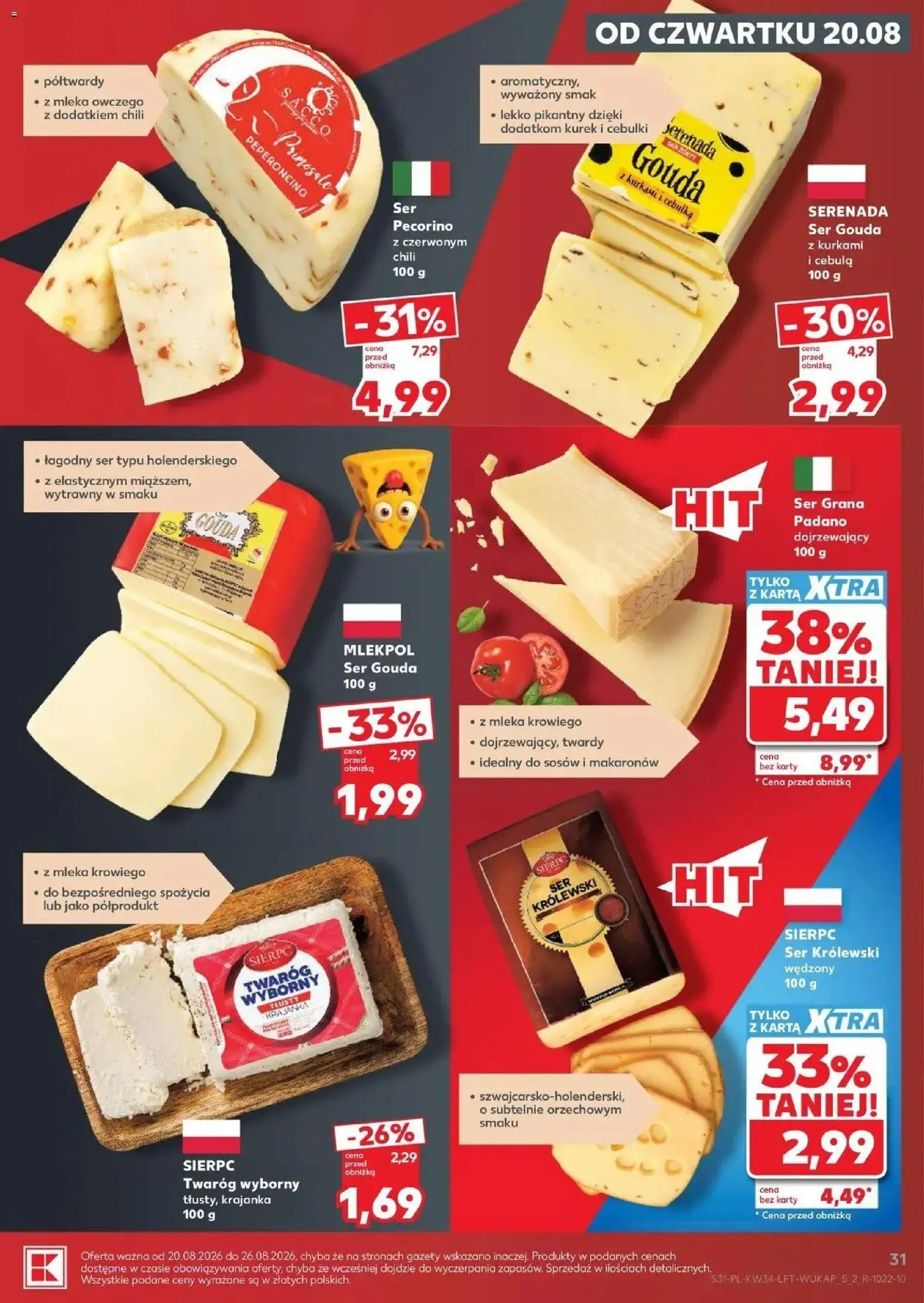 Kaufland gazetka od 20.08.2026 - od jutra PDF | Strona: 31 | Produkty: Grana padano, Gazety, Ser grana padano, Ser