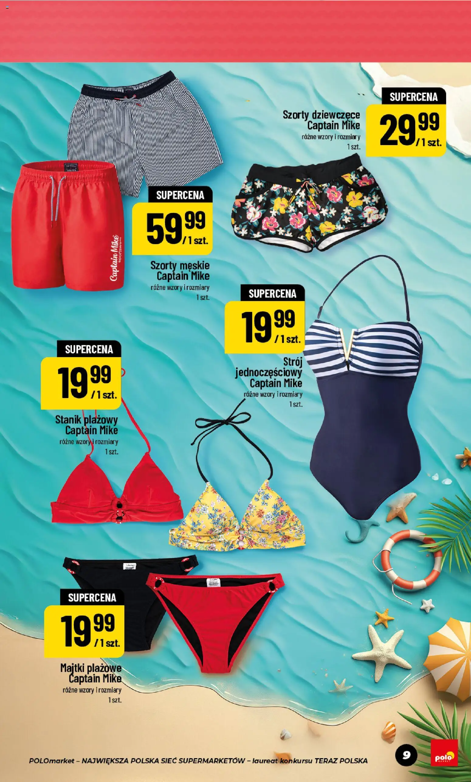 Nowa POLOmarket gazetka od jutra 24.06.2026 | Strona: 9 | Produkty: Szorty, Majtki, Stanik