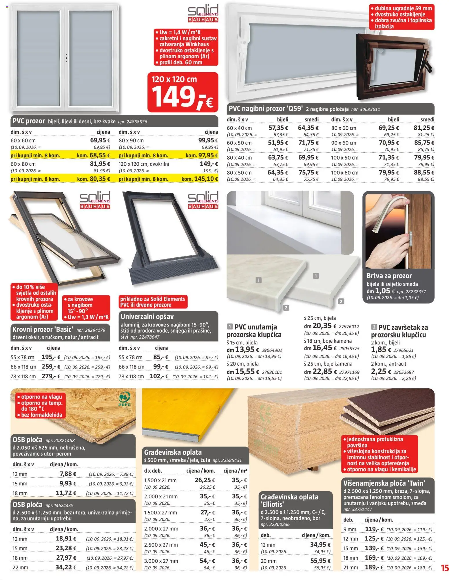 Bauhaus katalog | vrijedi od 30.09.2026 | Stranica: 15 | Proizvodi: Pvc prozor