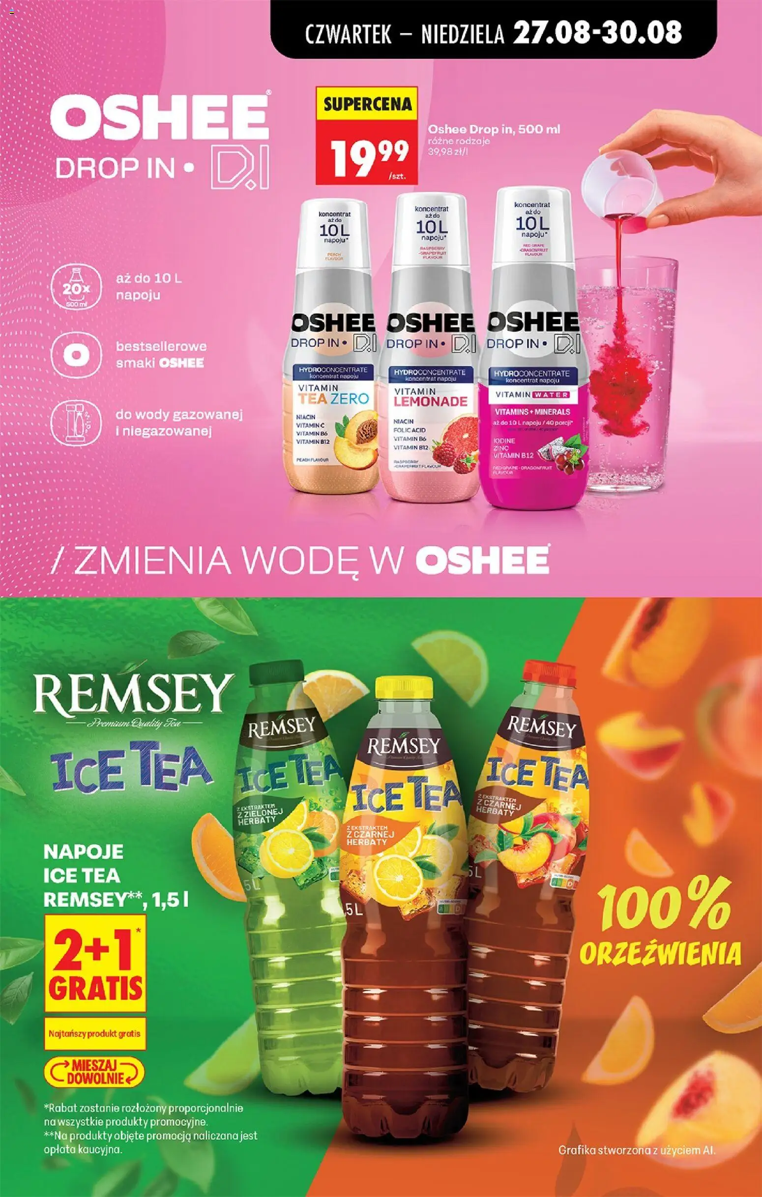 Biedronka gazetka od czwartku od 27.08.2026 | Strona: 69 | Produkty: Ice Tea, Napoje, Oshee