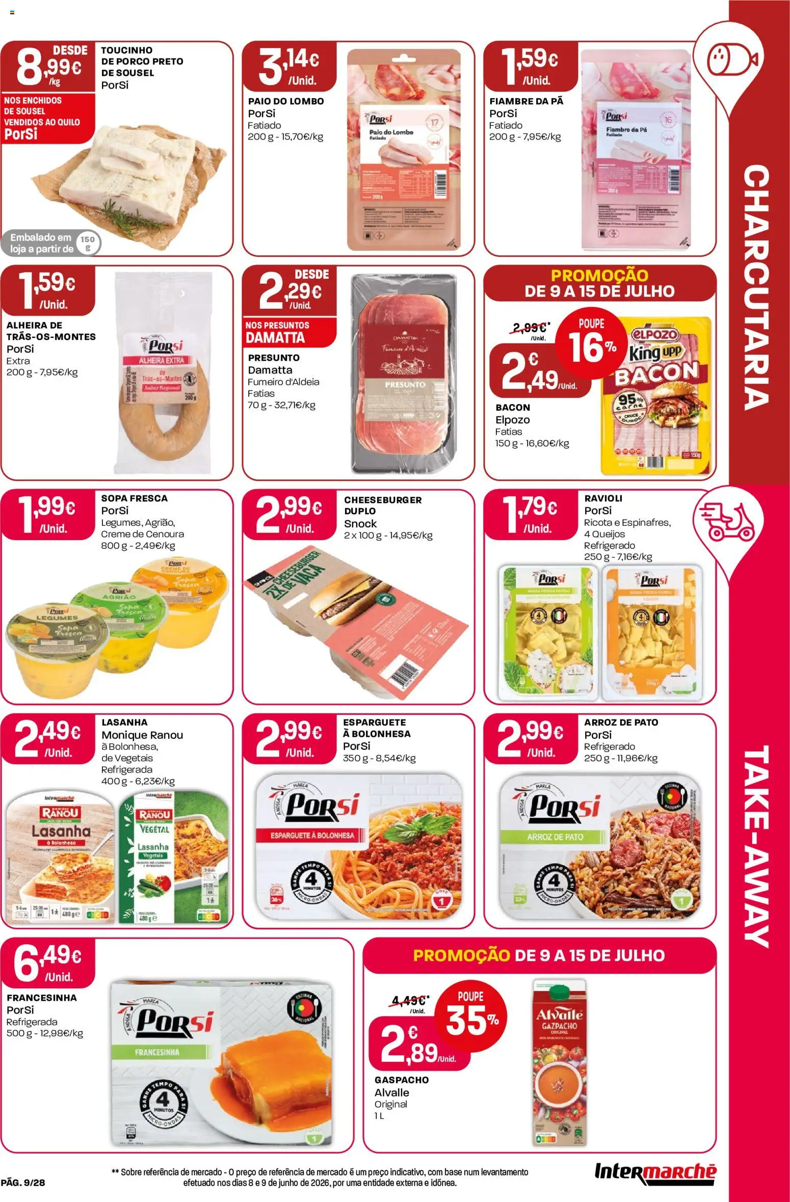 Intermarché Folheto Contact │ válido de 09/07/2026 | Página: 9 | Produtos: Base, Lombo, Presunto, Agrião