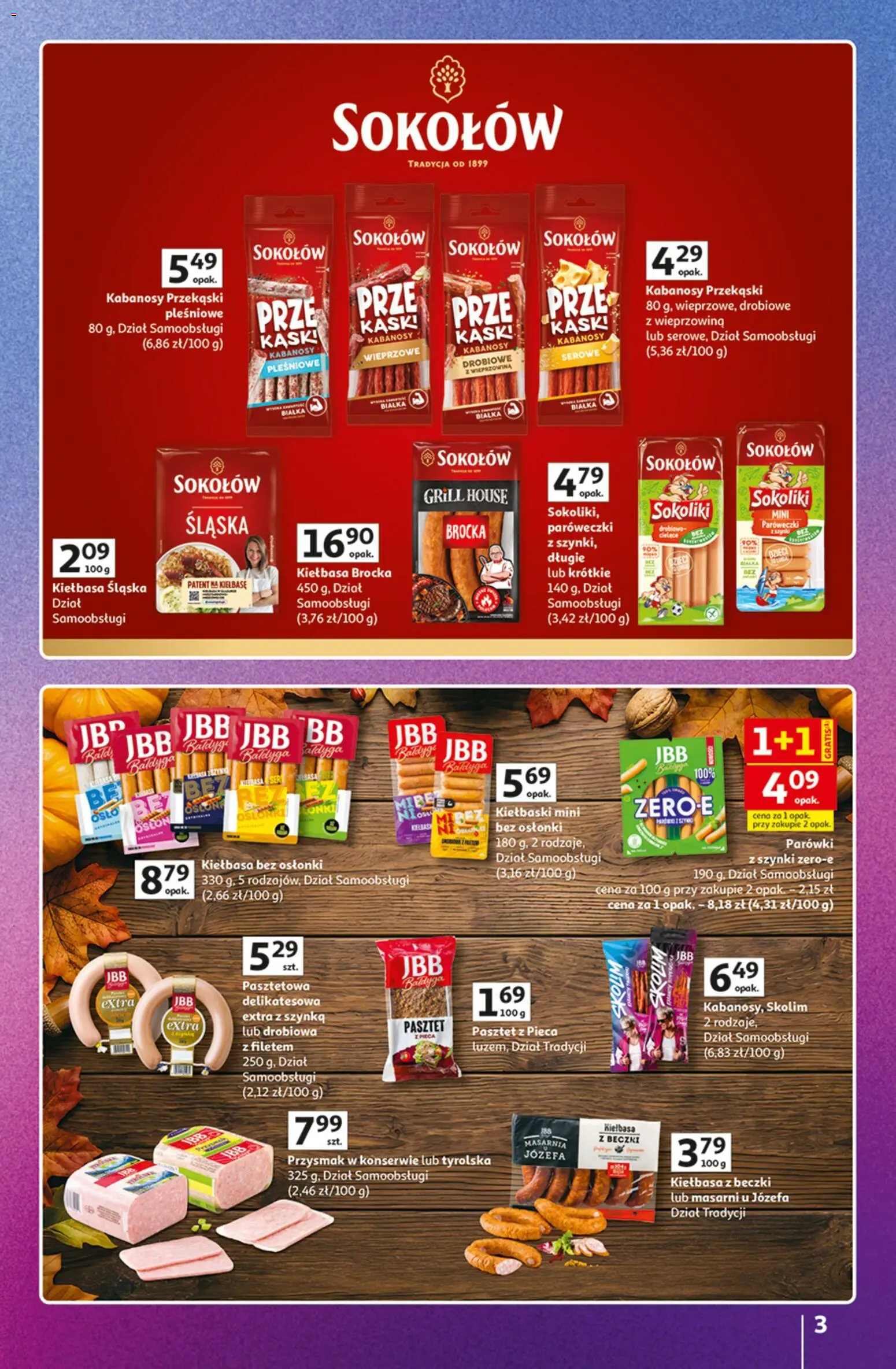 Auchan gazetka - Znane marki od 15.10.2026 | Strona: 3 | Produkty: Grill, Szynka, Kiełbasa śląska, Wieprzowina