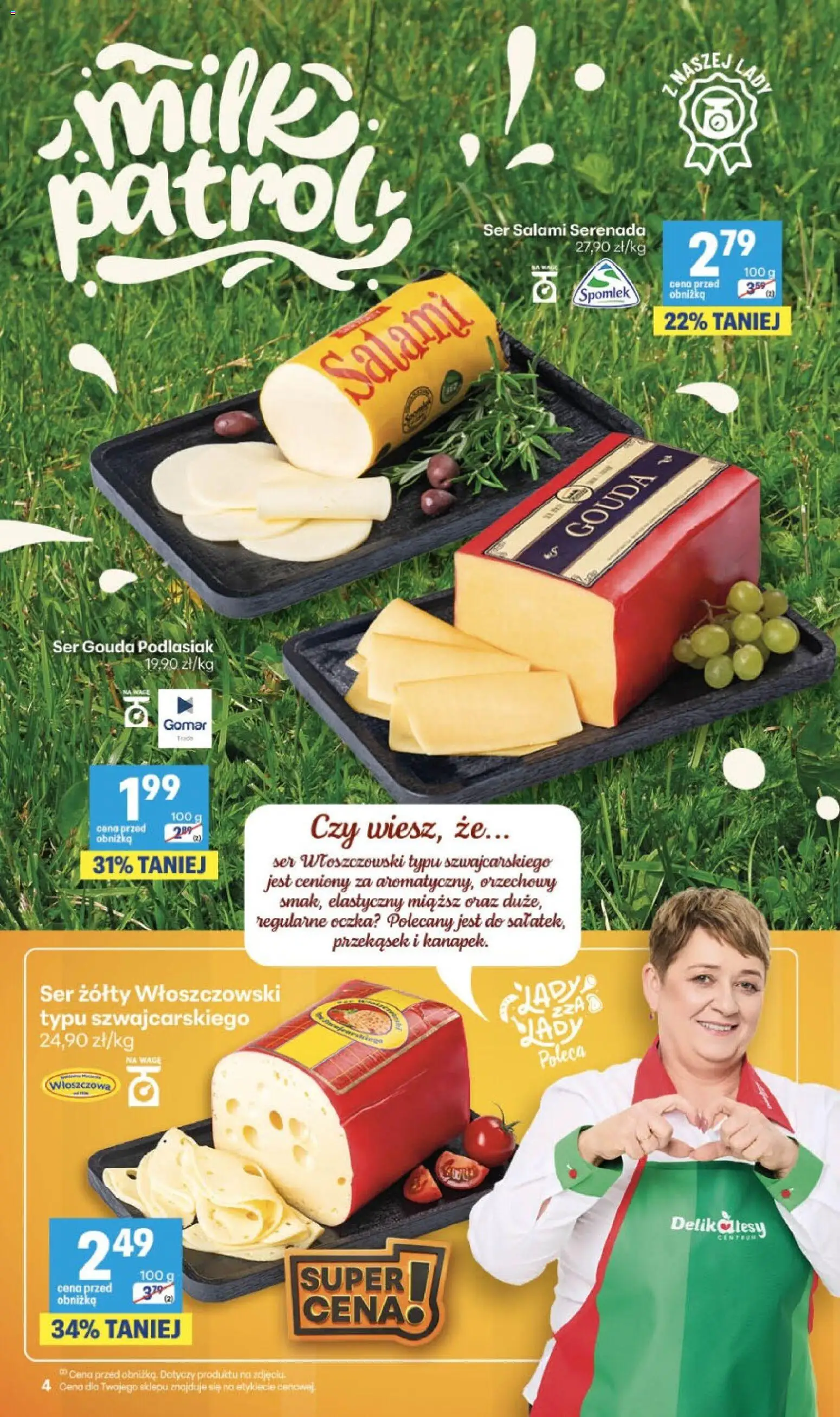 Delikatesy Centrum gazetka od 24.09.2026 | Strona: 4 | Produkty: Ser żółty, Ser, Salami, Ser gouda