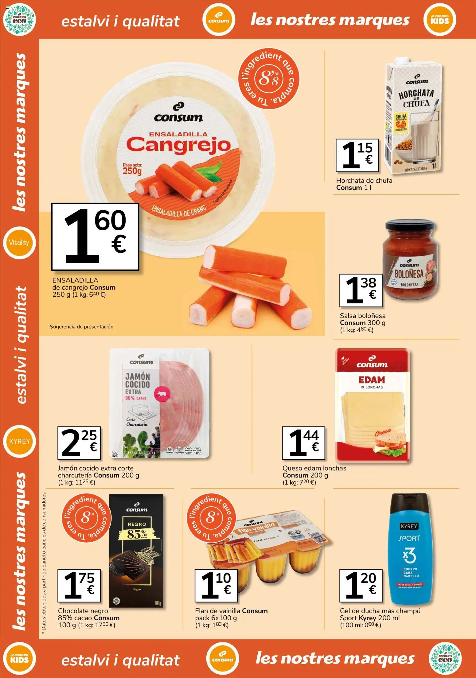 Consum folleto │ válido desde el 27/08/2026 | Página: 18 | Productos: Ensaladilla, Jamón cocido, Peso, Ducha