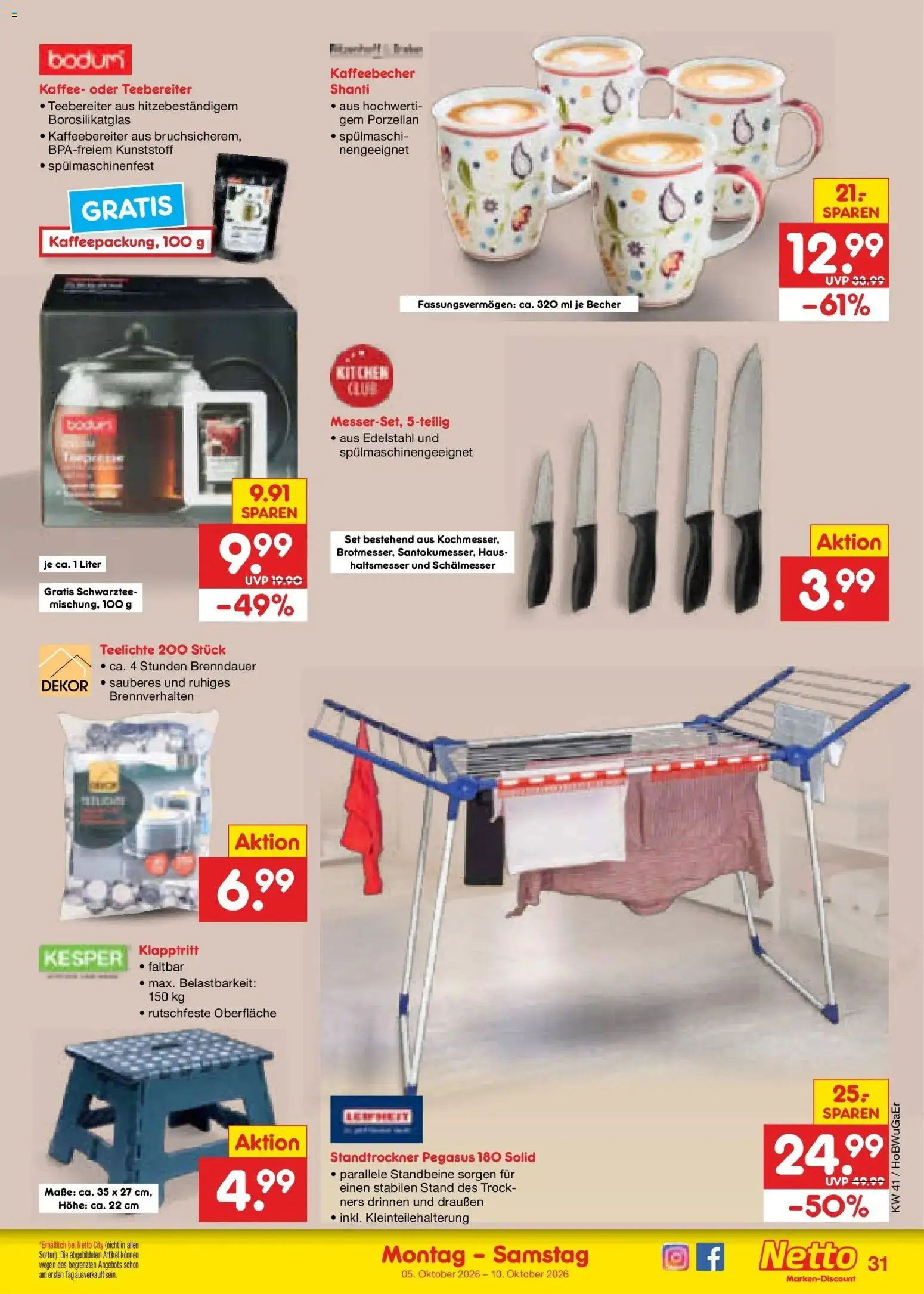 Netto Marken-Discount Prospekt Oldenburg (ab 05.10.2026) » Angebote | Seite: 39 | Produkte: Kaffee