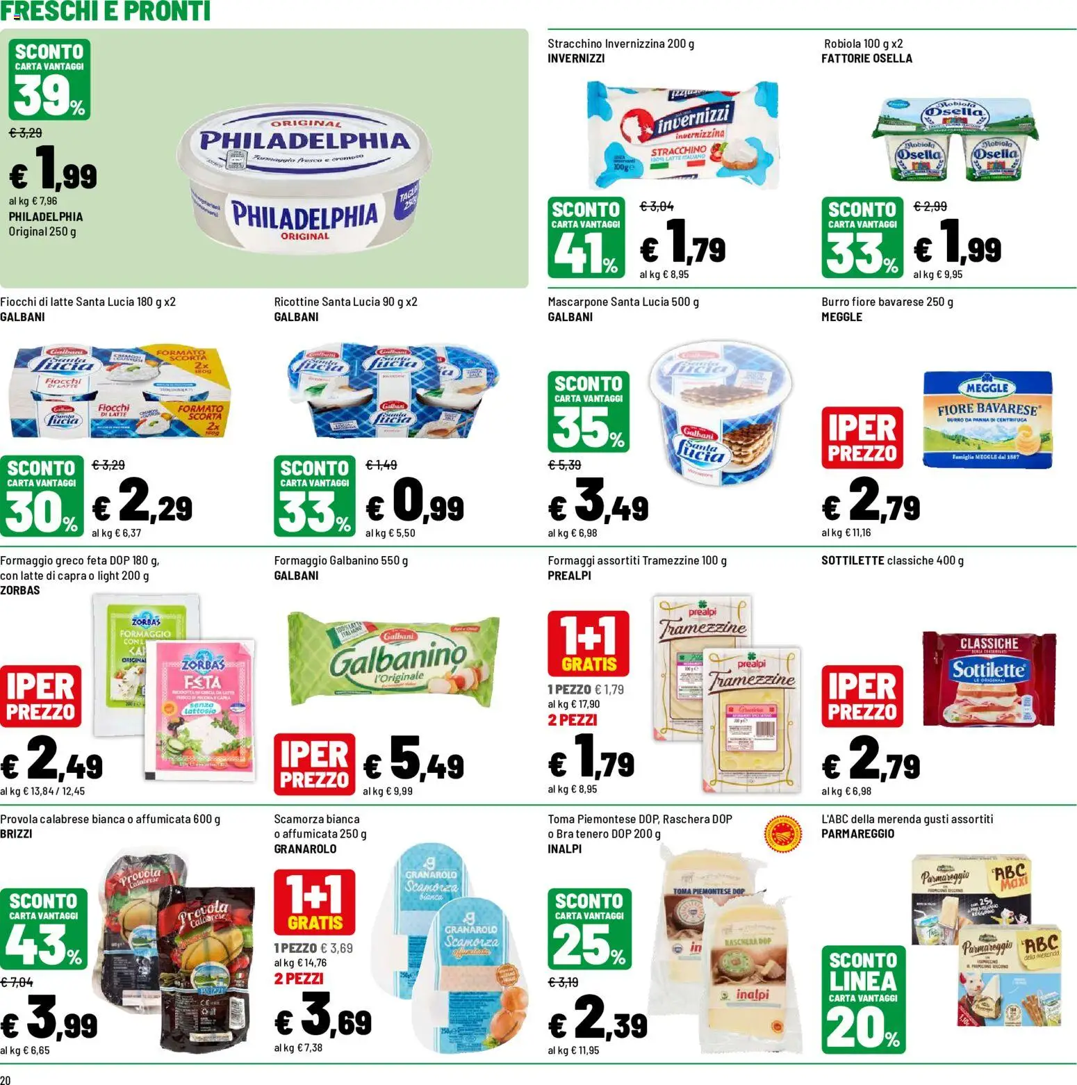 Volantino Iper del 31/08/2026 | Pagina: 20 | Prodotti: Panna, Formaggio galbanino, Stracchino, Feta