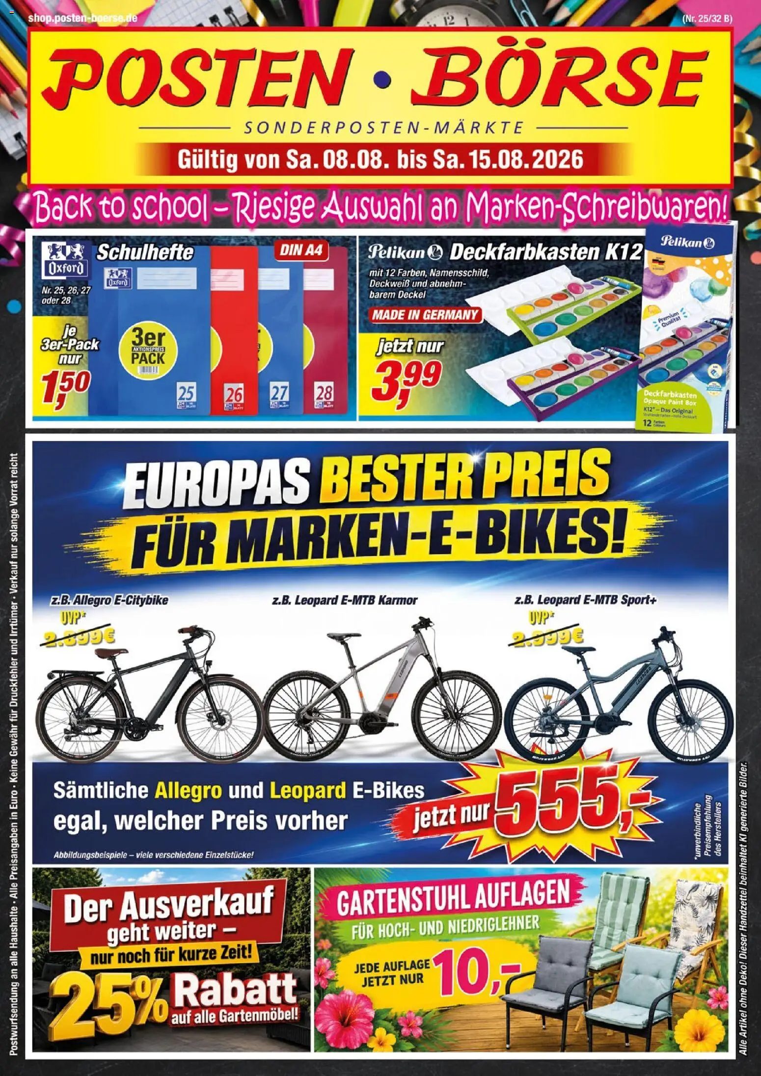 Posten Börse Prospekt – gültig ab 08.08.2026 | Seite: 1 | Produkte: Gartenmöbel, Box