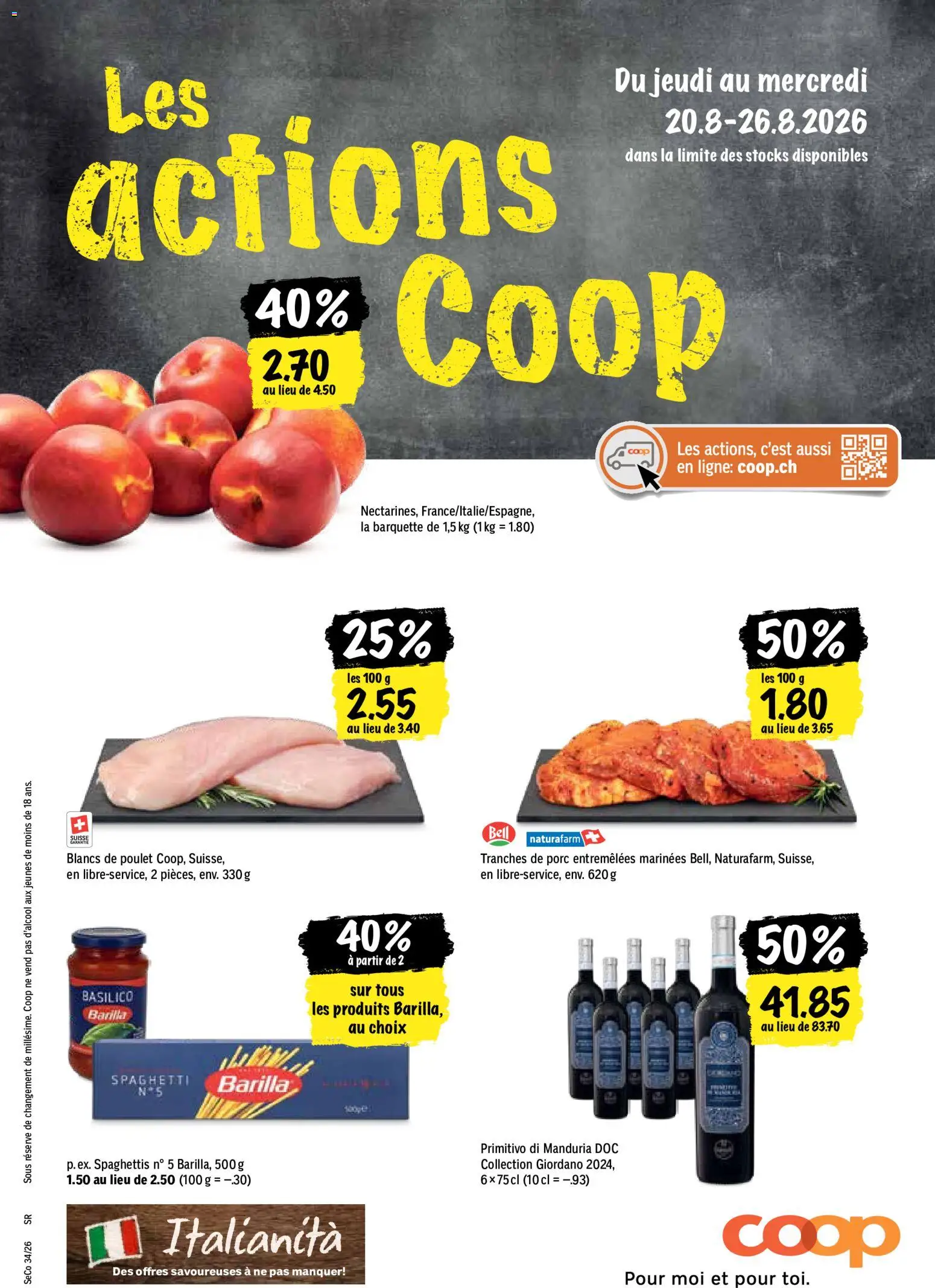 Coop aktionen FR – gültig ab 20.08.2026 | Seite: 1 | Produkte: Barilla