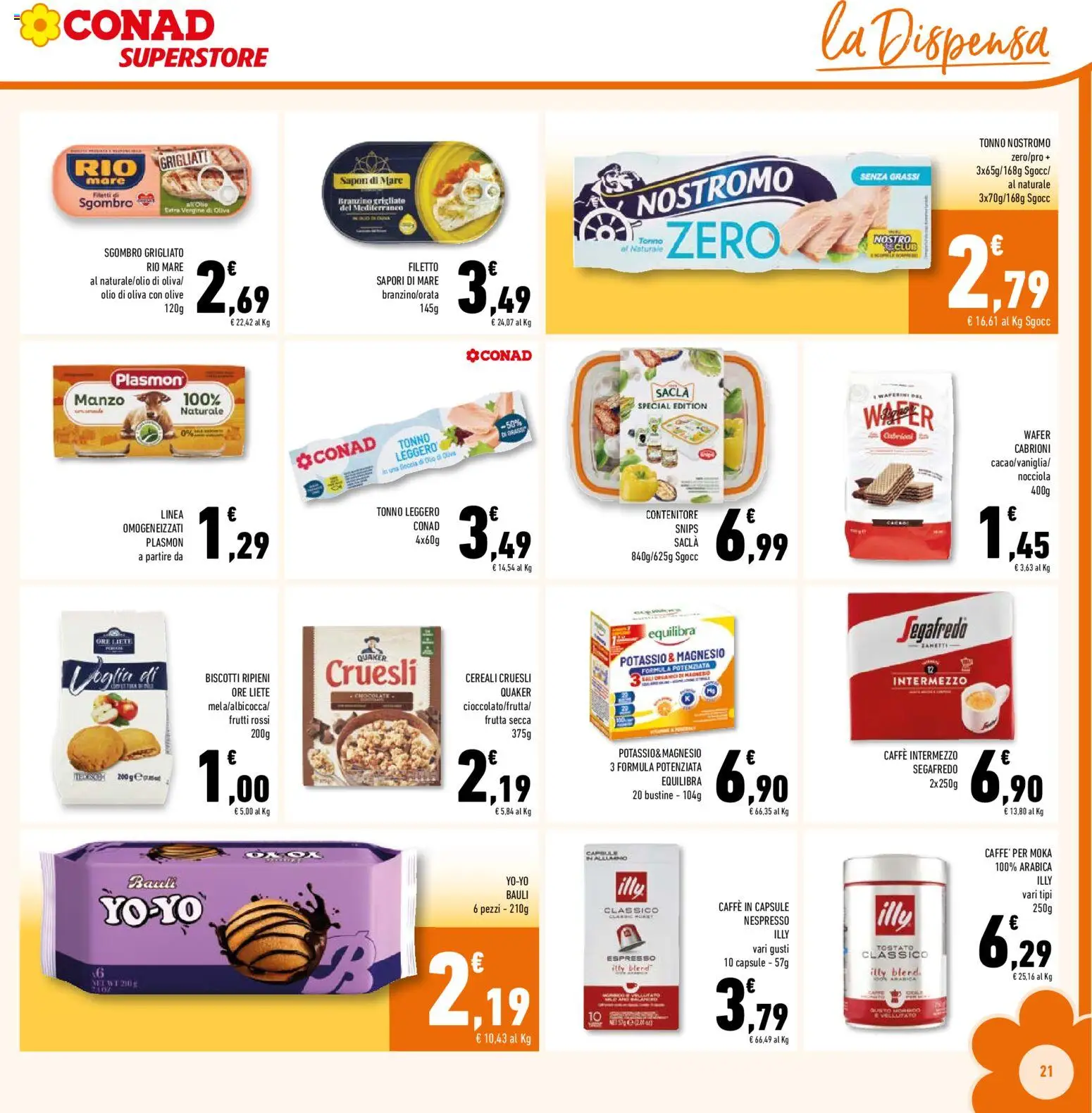 Volantino Conad del 29/07/2026 | Pagina: 21 | Prodotti: Manzo, Frutta, Olio, Sgombro