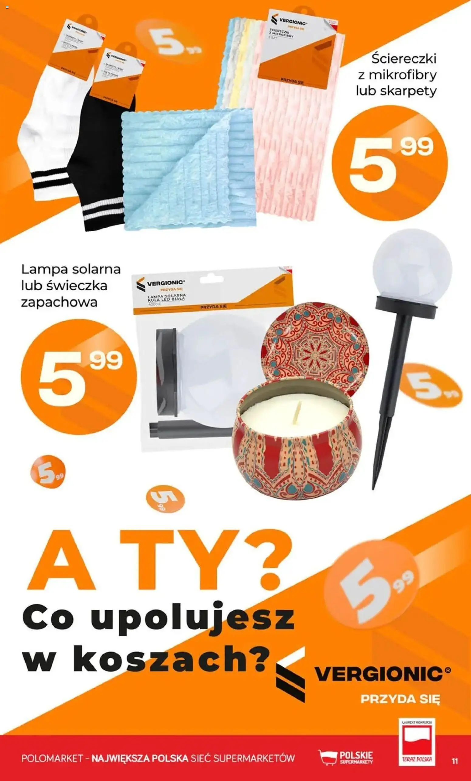 Nowa POLOmarket gazetka od jutra 16.09.2026 | Strona: 11 | Produkty: Skarpety, Ściereczki, Lampa, Ściereczki z mikrofibry