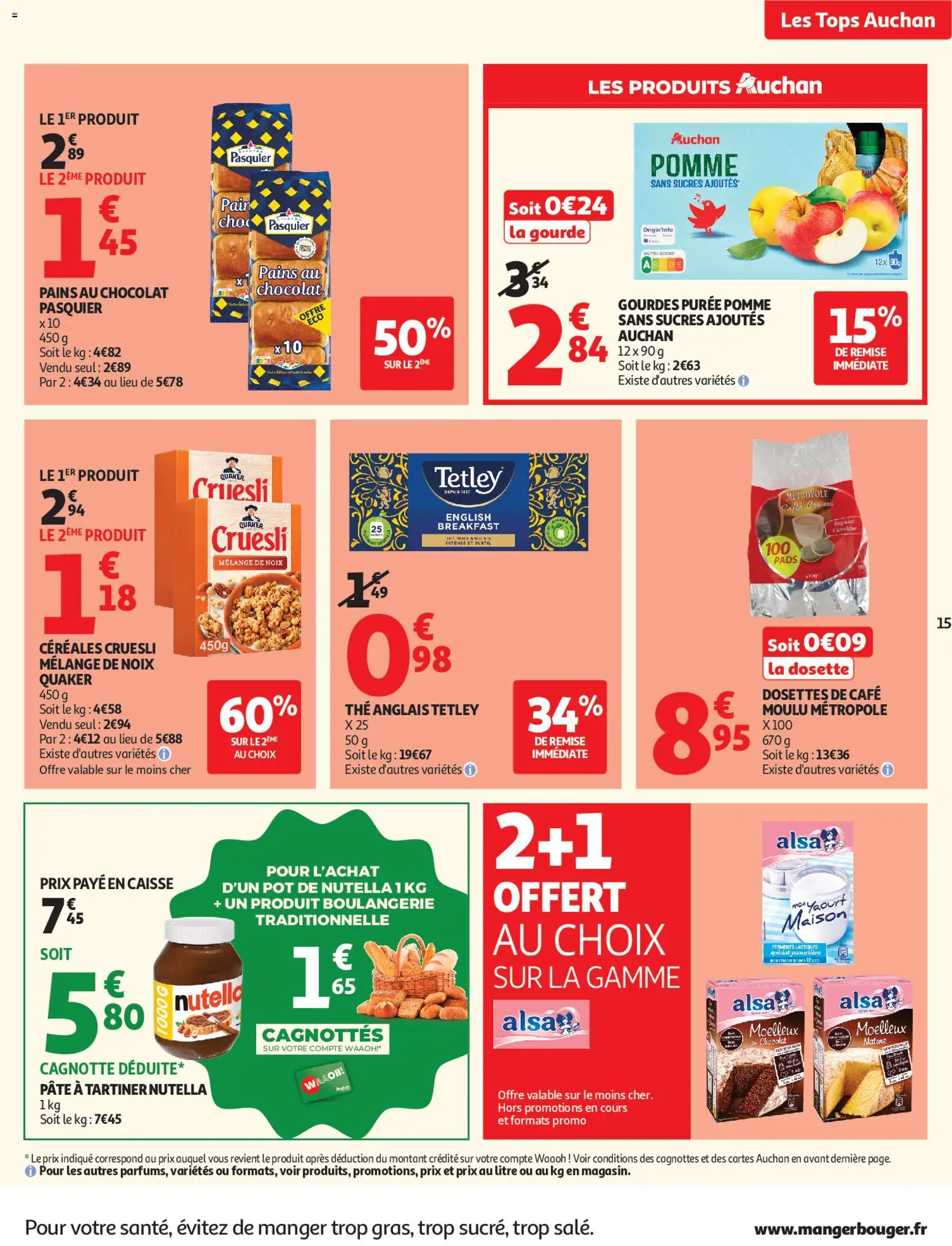 {H1} | Page: 15 | Produits: Gourde, Café moulu, Nutella, Café