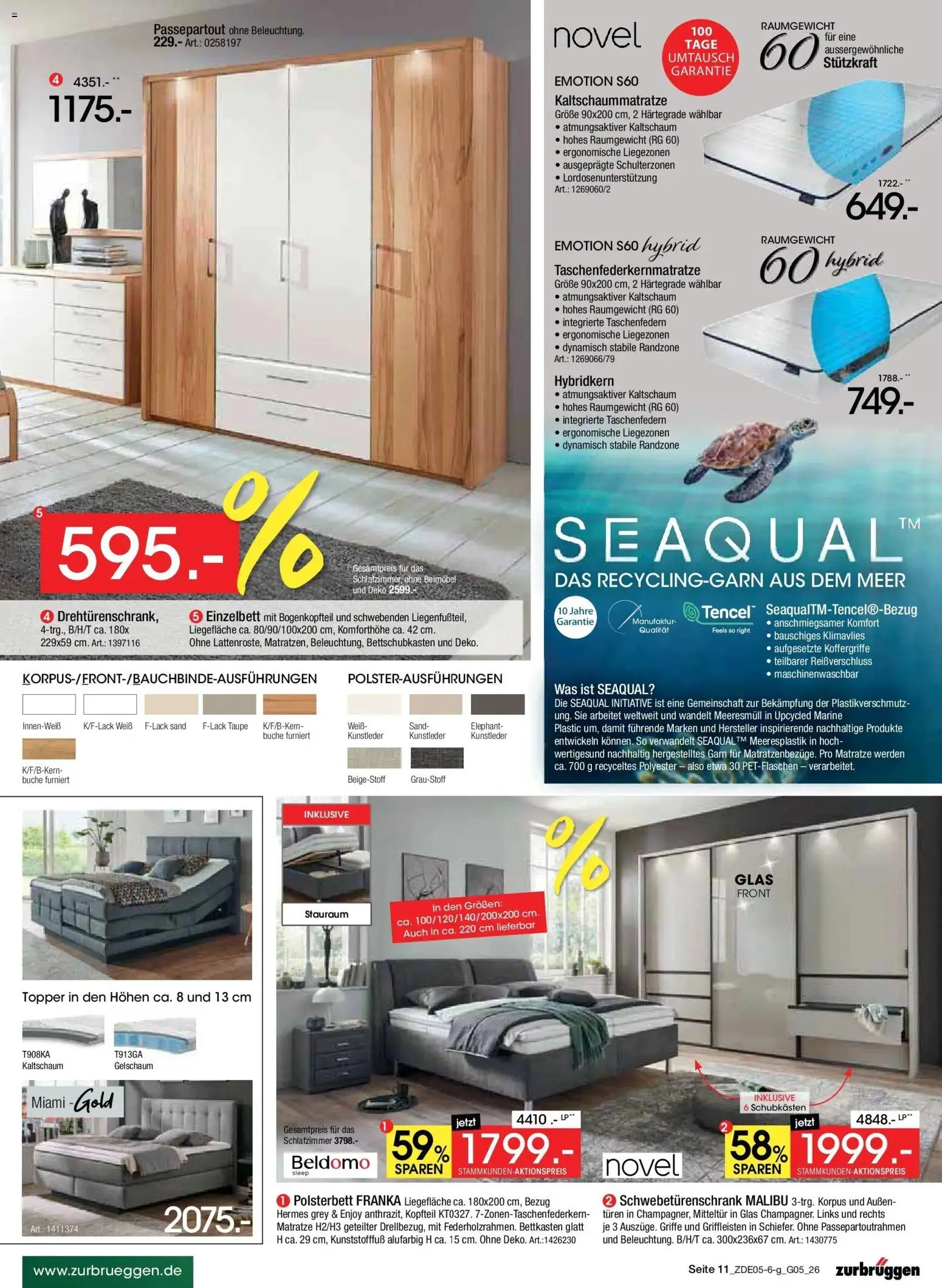 Zurbrüggen MaiDays Shopping – gültig ab 08.05.2026 | Seite: 11 | Produkte: Matratze, Einzelbett, Polsterbett, Topper