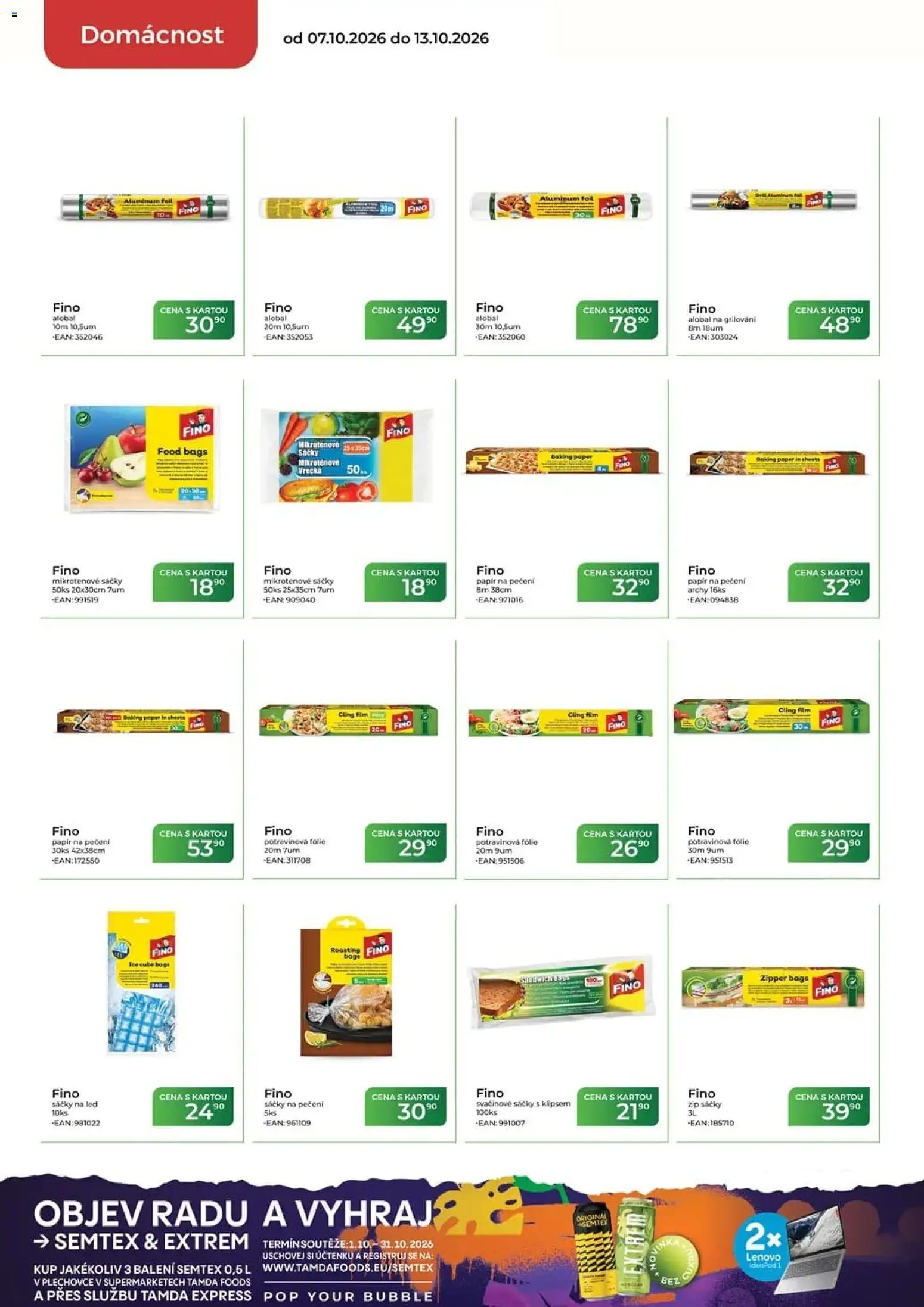 Tamda Foods leták od 07.10.2026 | Strana: 50 | Produkty: Fólie, Zip sáčky, Potravinová folie, Papír na pečení