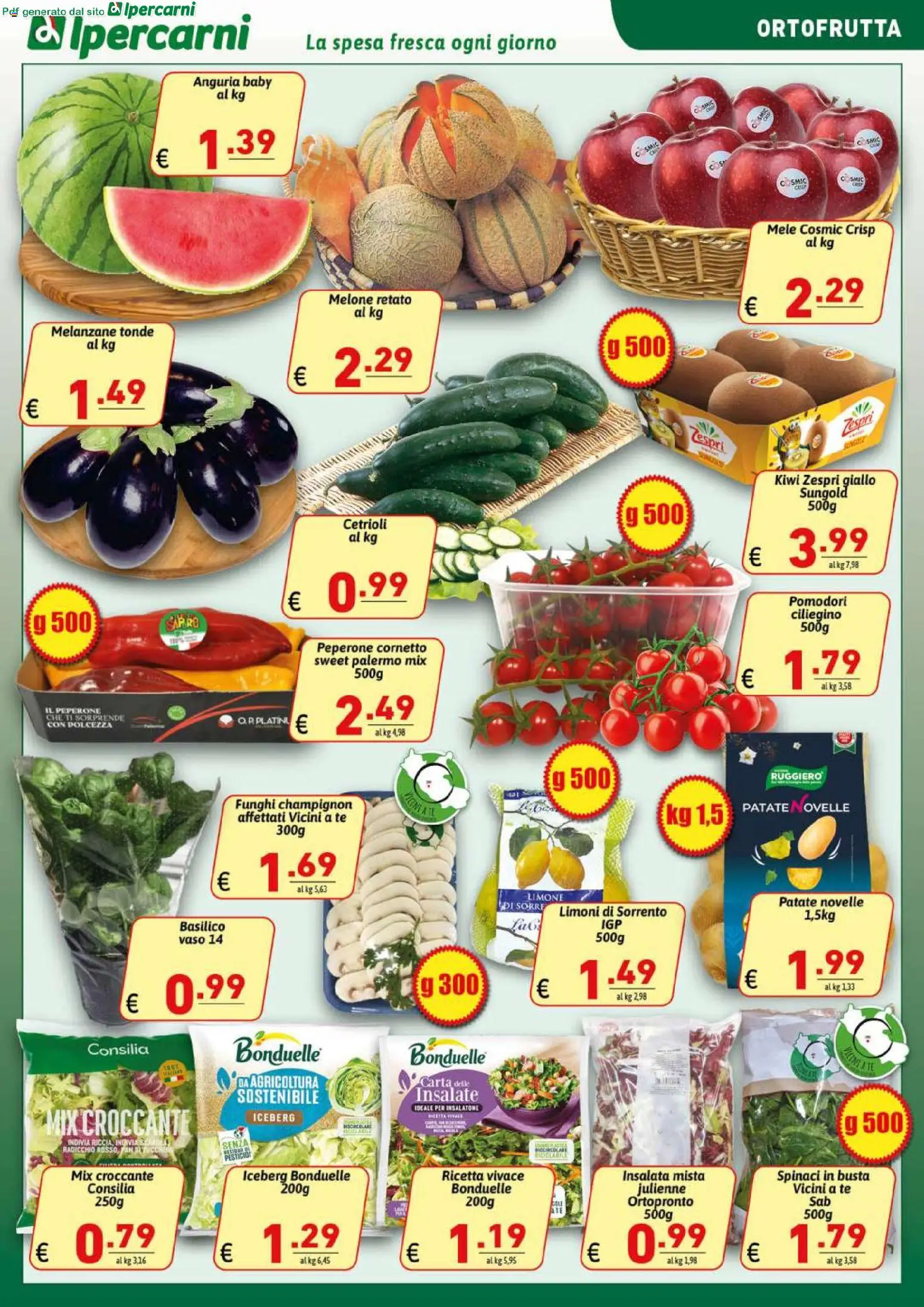 Volantino Ipercarni del 08.05.2026 | Pagina: 5 | Prodotti: Patate, Funghi, Anguria, Indivia