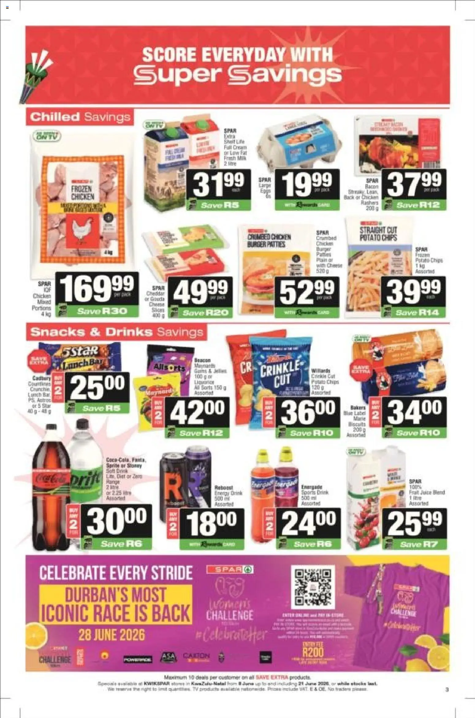 New KWIKSPAR catalogue – valid from 08.06.2026 | Page: 3 | Products: Cheese, Juice, Sprite, Fruit