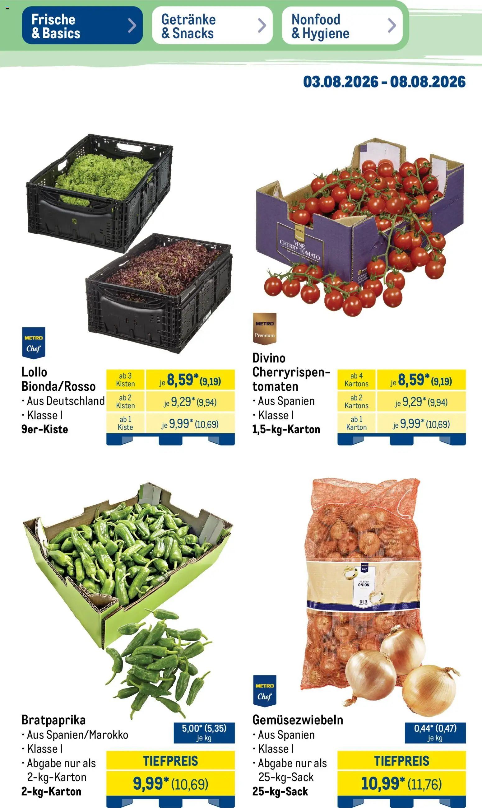 Metro Prospekt – gültig ab 03.08.2026 | Seite: 9 | Produkte: Tomaten