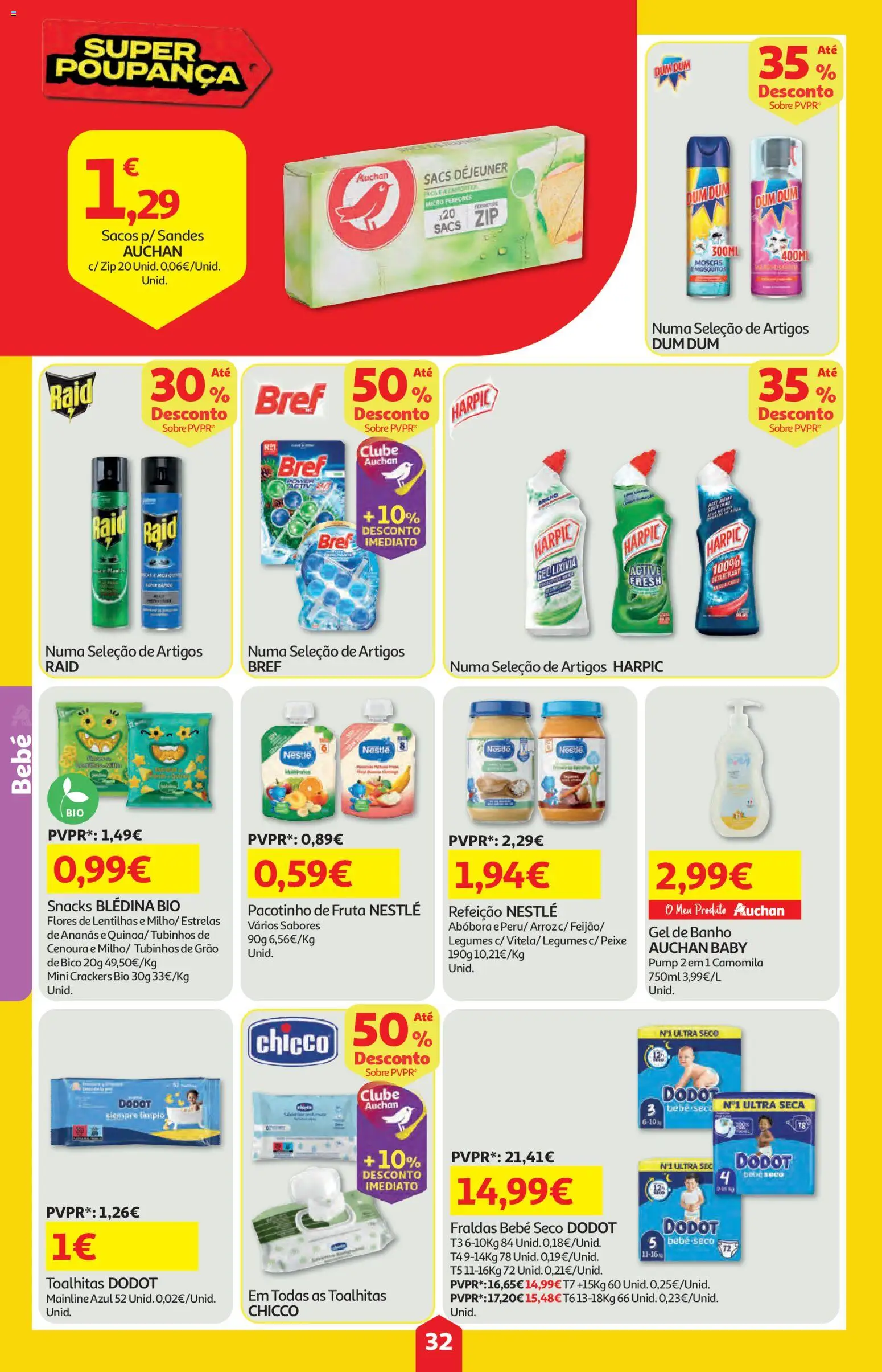 Auchan folheto │ válido de 16/07/2026 | Página: 32 | Produtos: Gel de banho, Nestlé, Abóbora, Peixe