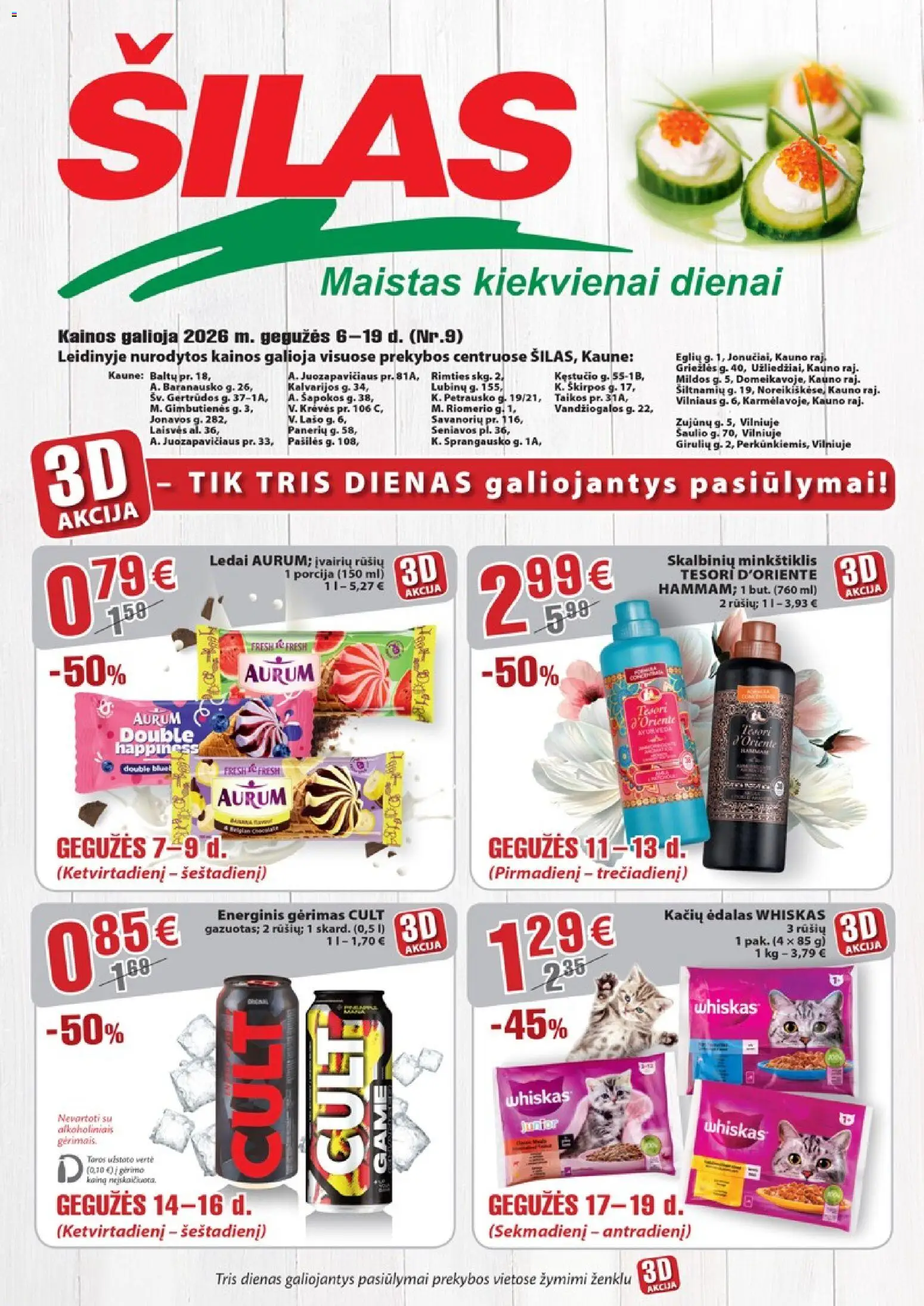 Šilas akcijos nuo 06.05.2026 | Puslapis: 1 | Prekių: Ledai, Energinis gėrimas