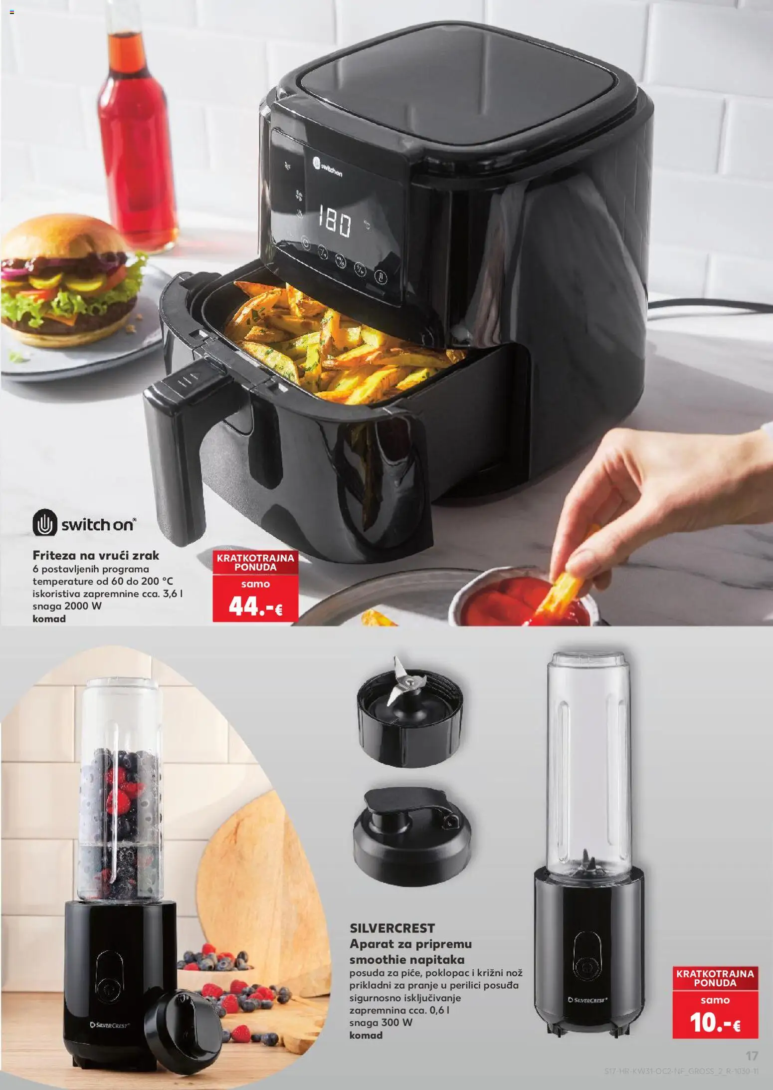 Kaufland katalog | vrijedi od 29.07.2026 | Stranica: 17 | Proizvodi: Nož, Smoothie, Blender, Friteza na vrući zrak