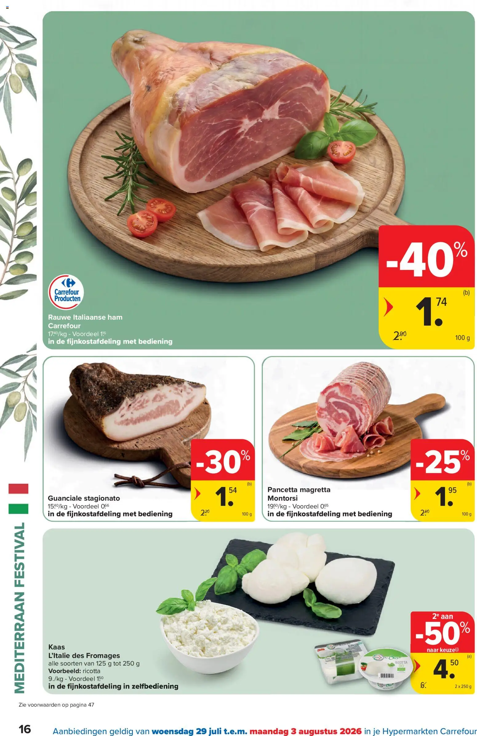 {H1} | Pagina: 16 | Producten: Ham, Pancetta, Ricotta, Kaas