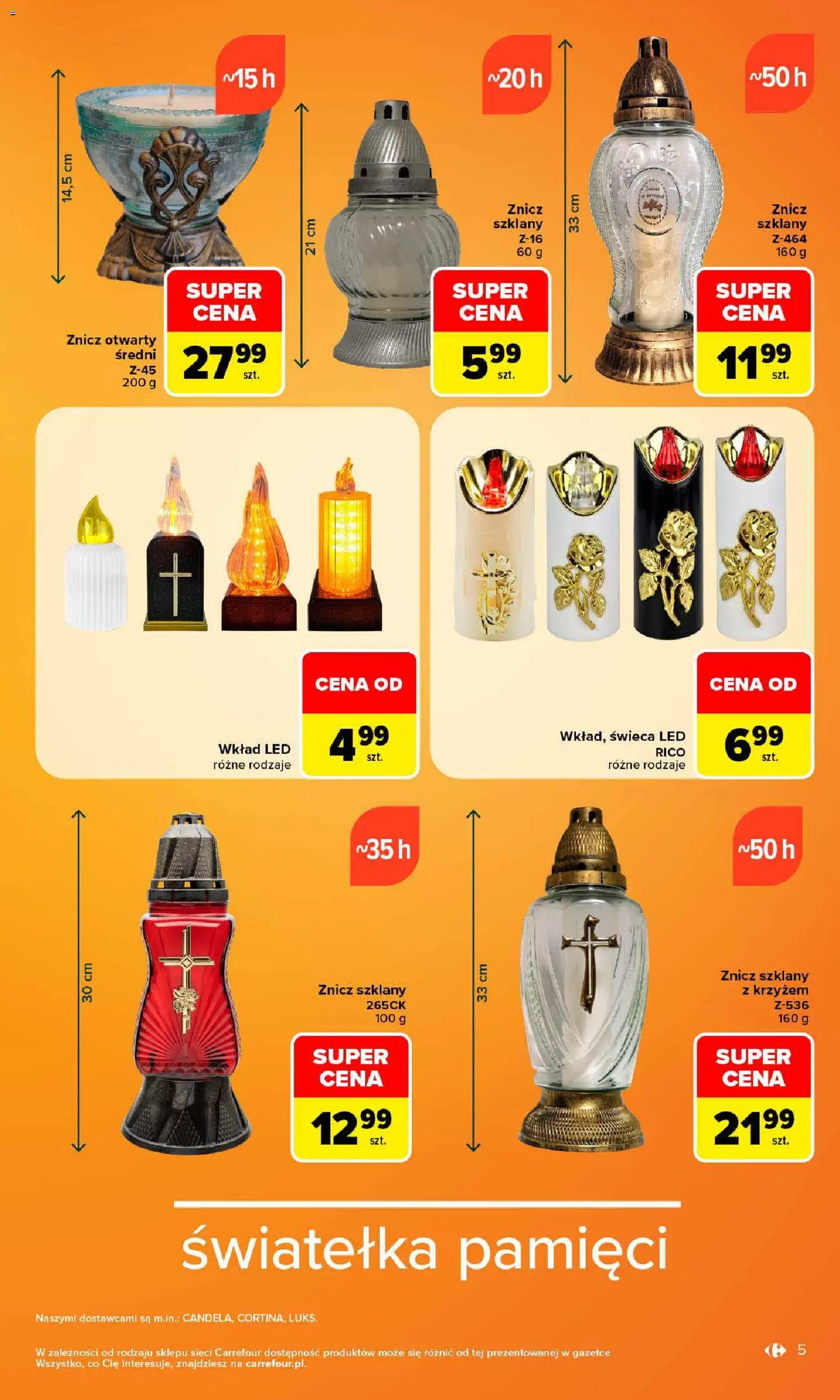 Carrefour gazetka - Wybór na czas zadumy od 19.10.2026 | Strona: 5 | Produkty: Świeca
