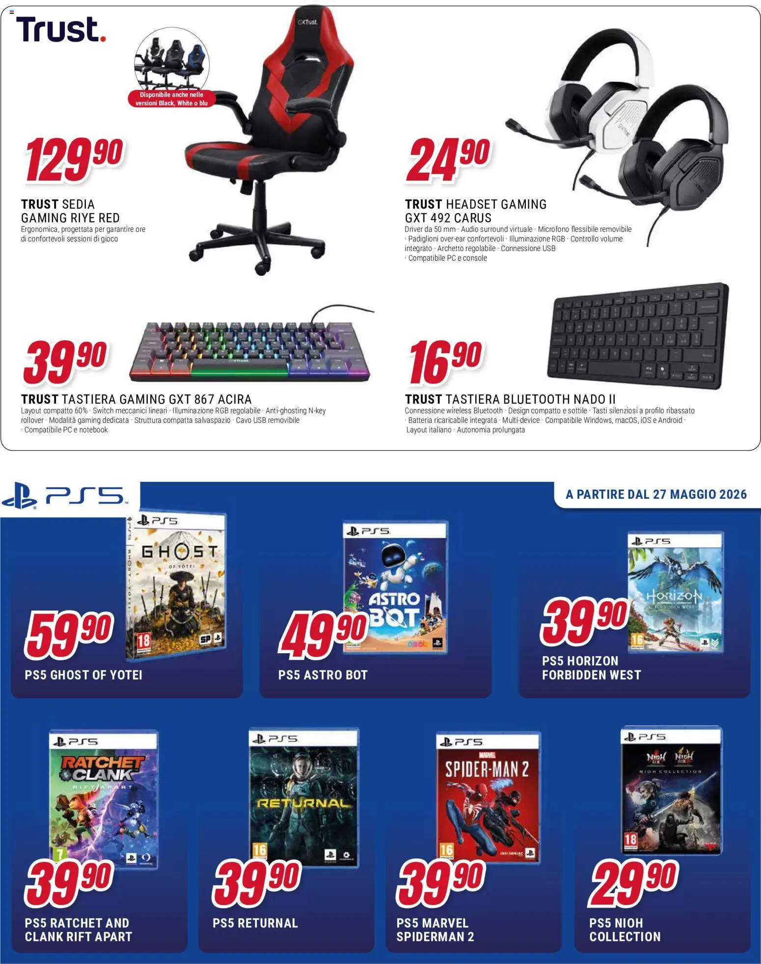 Volantino Trony del 21.05.2026 | Pagina: 37 | Prodotti: Notebook, Gioco, USB, Sedia