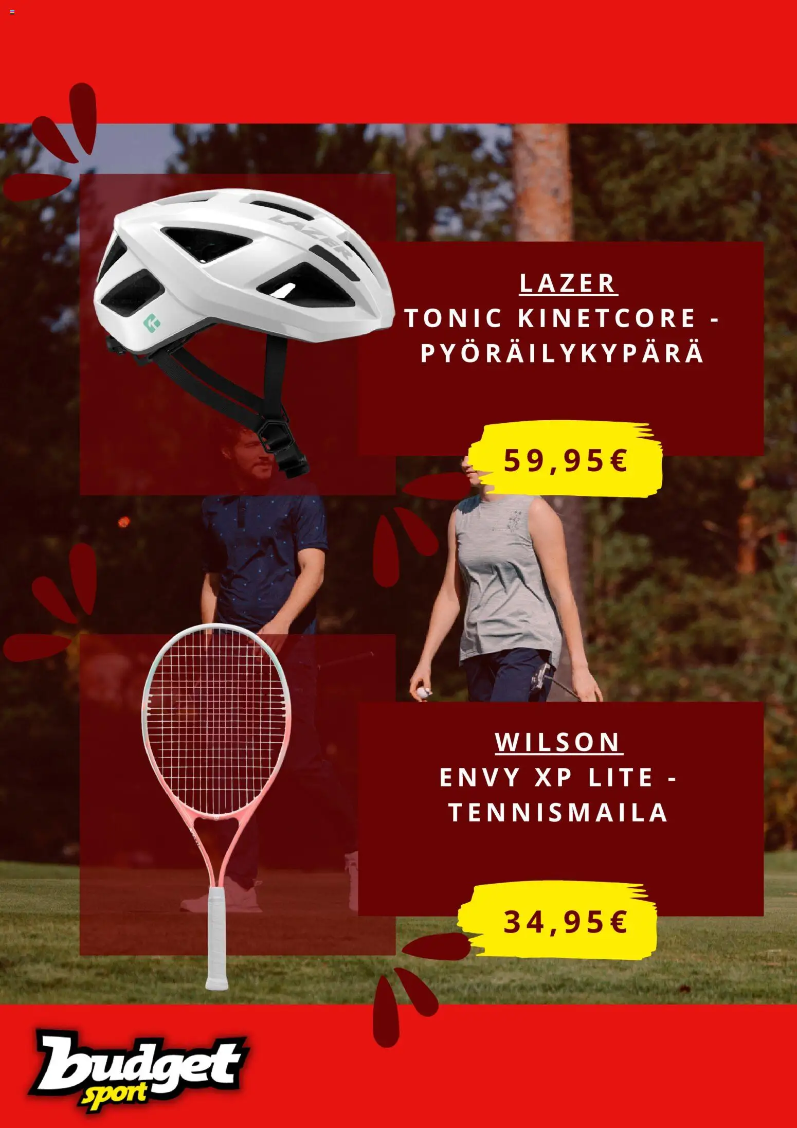 Budget Sport tarjoukset – voimassa 22.05.2026 alkaen | Sivu: 3 | Tuotteet: Pyöräilykypärä, Tennismaila