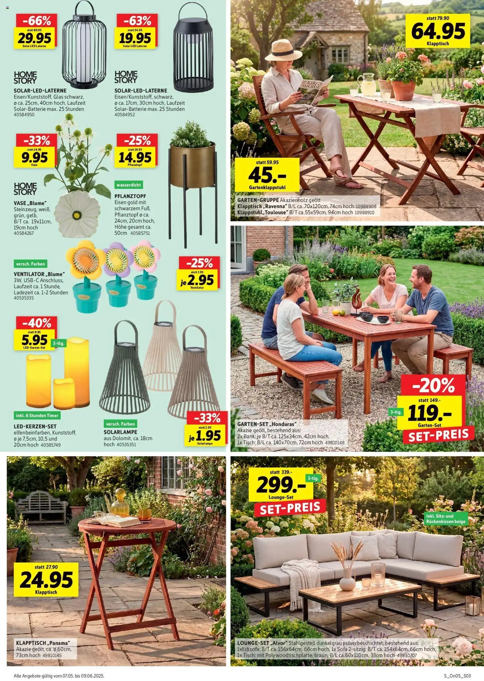 Sconto Prospekt Garten-spezial Großpösna – gültig ab 07.05.2026 | Seite: 3 | Produkte: Ventilator, Sofa, Tisch, Vase