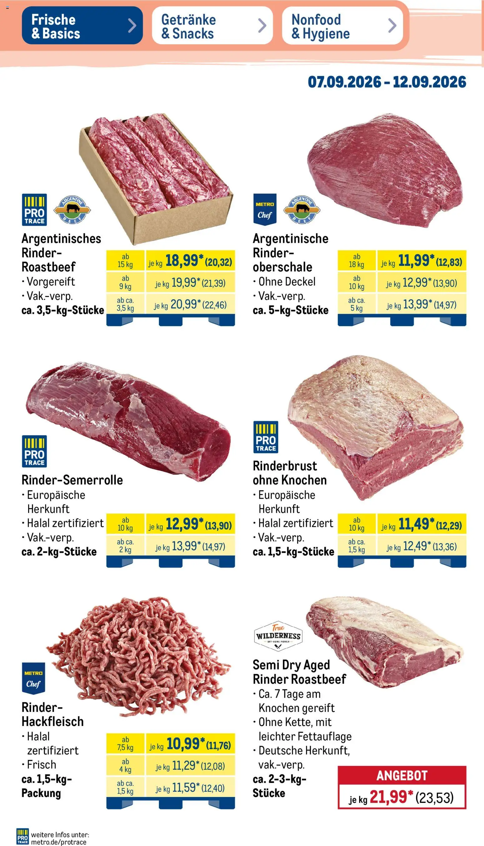 Metro Prospekt – gültig ab 07.09.2026 | Seite: 2 | Produkte: Roastbeef, Hackfleisch