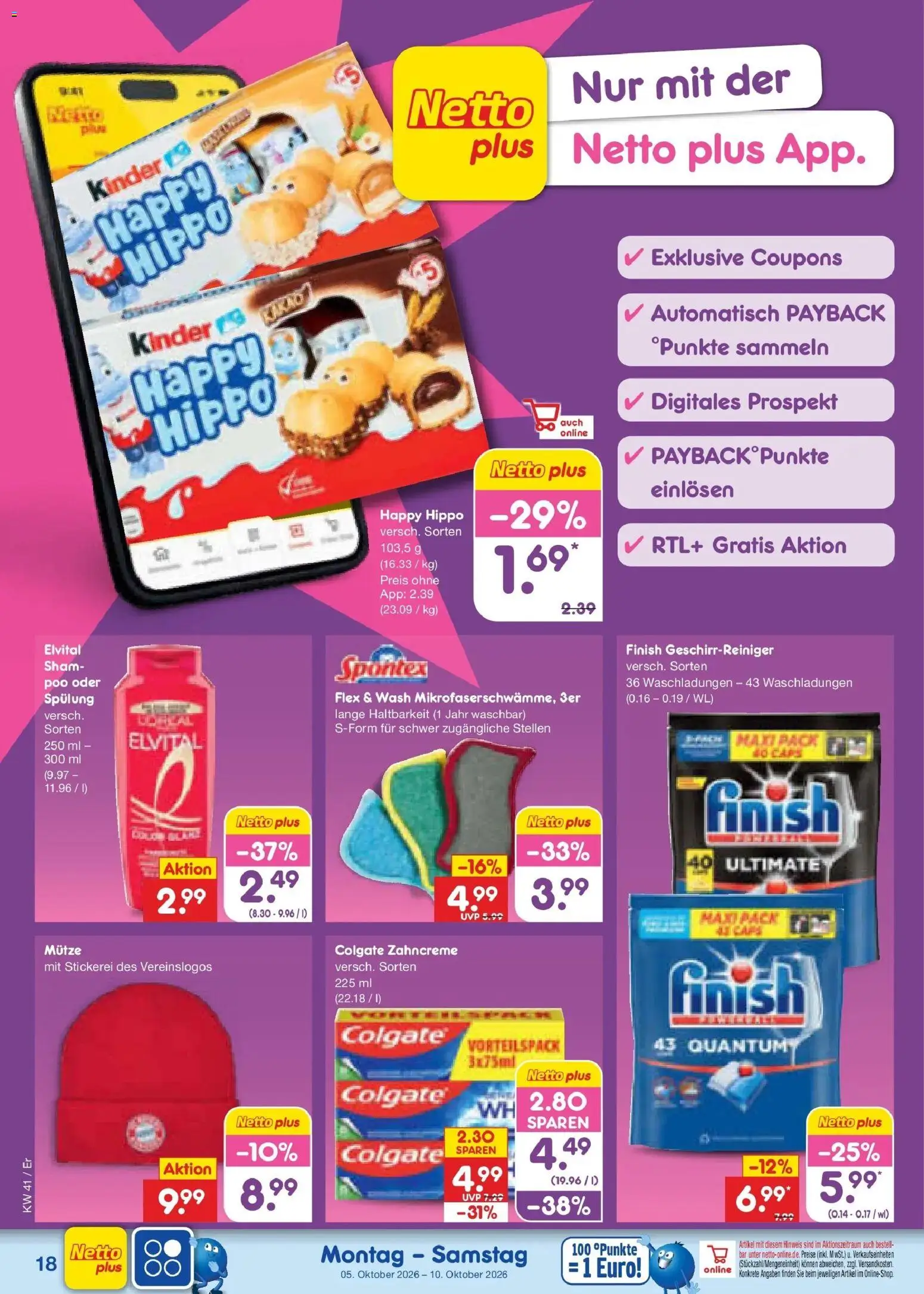 Netto Marken-Discount Prospekt Naumburg – gültig ab 05.10.2026 | Seite: 18 | Produkte: Finish, Spülung