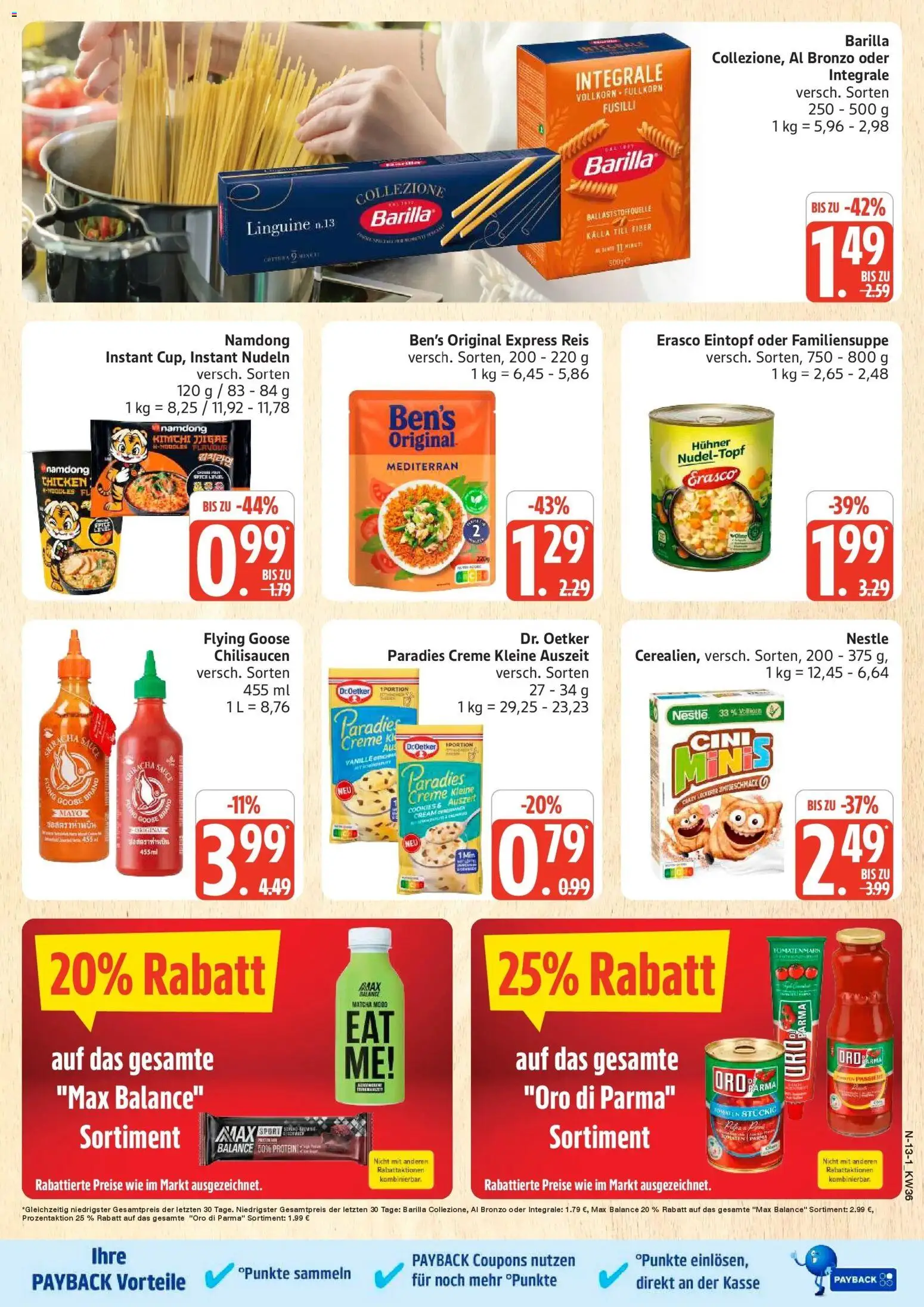 Marktkauf Prospekt Buxtehude (ab 31.08.2026) » Angebote online | Seite: 13 | Produkte: Barilla, Tomaten, Oro di parma, Reis