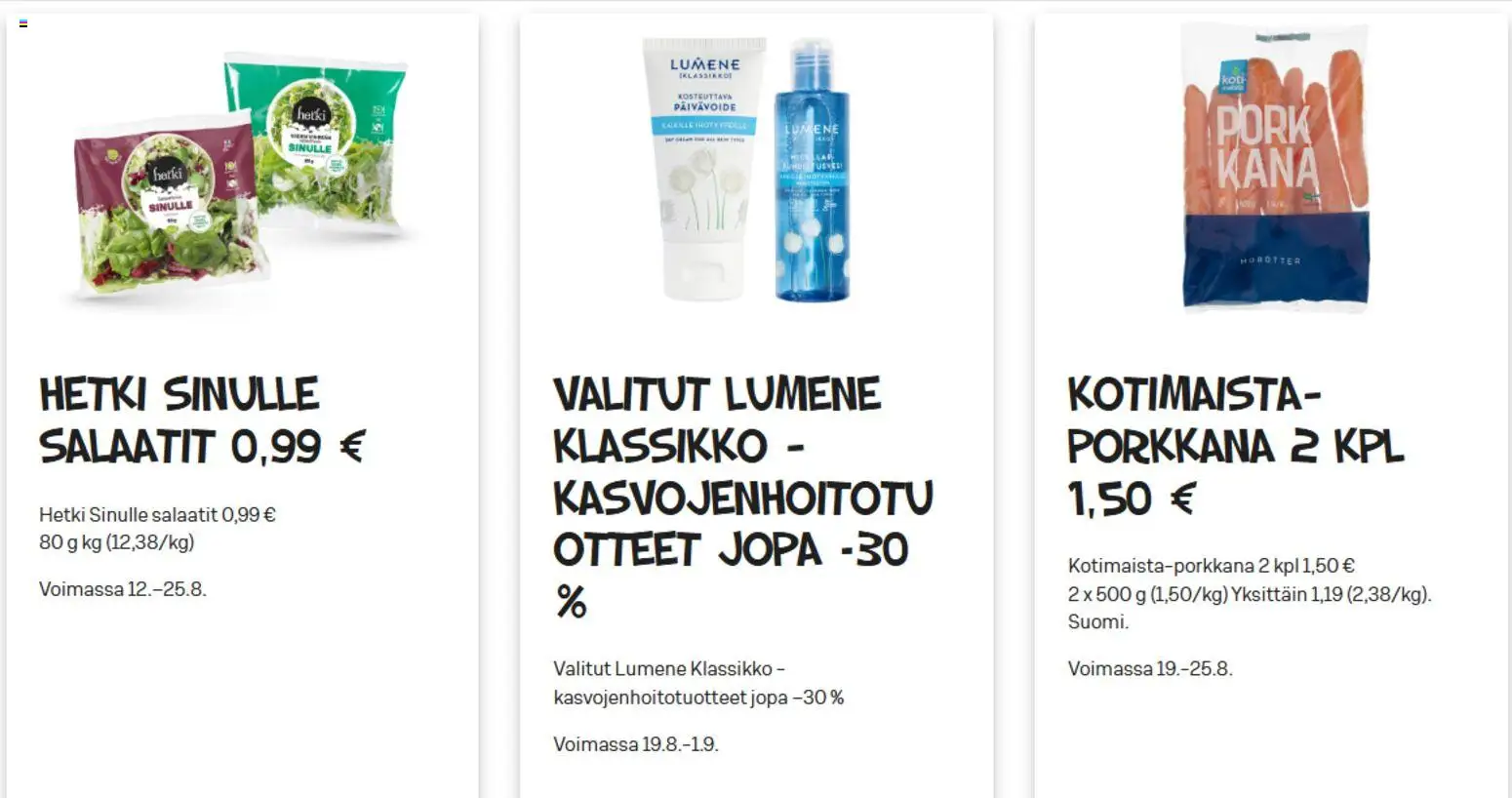 Alepa tarjoukset – voimassa 19/08/2026 alkaen | Sivu: 2 | Tuotteet: Kana, Porkkana